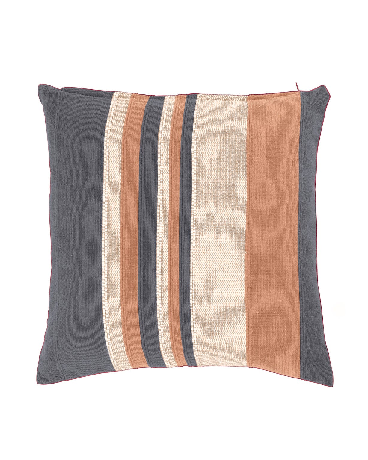 Lot de 2 housses de coussin unies et rayées