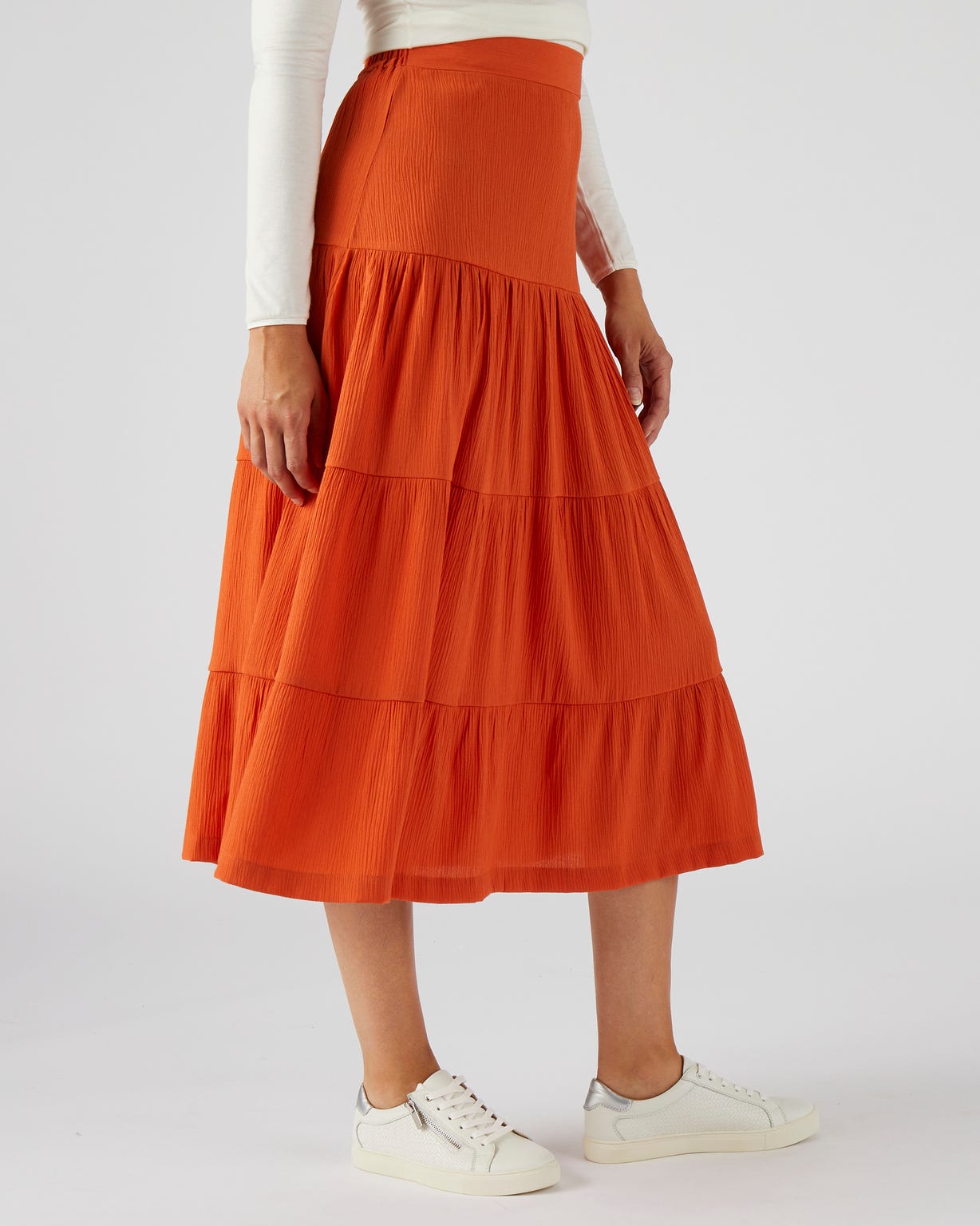 Jupe évasée crépon