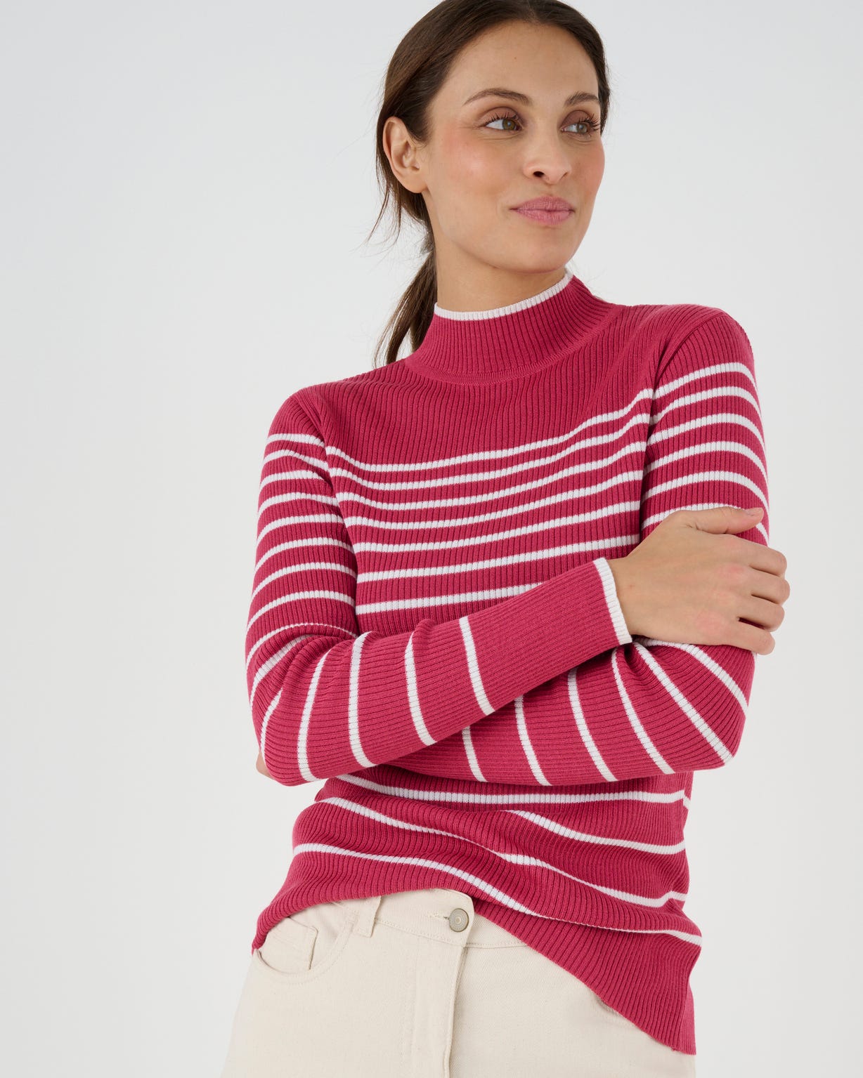 Pull-chaussette col montant 50% laine mérinos