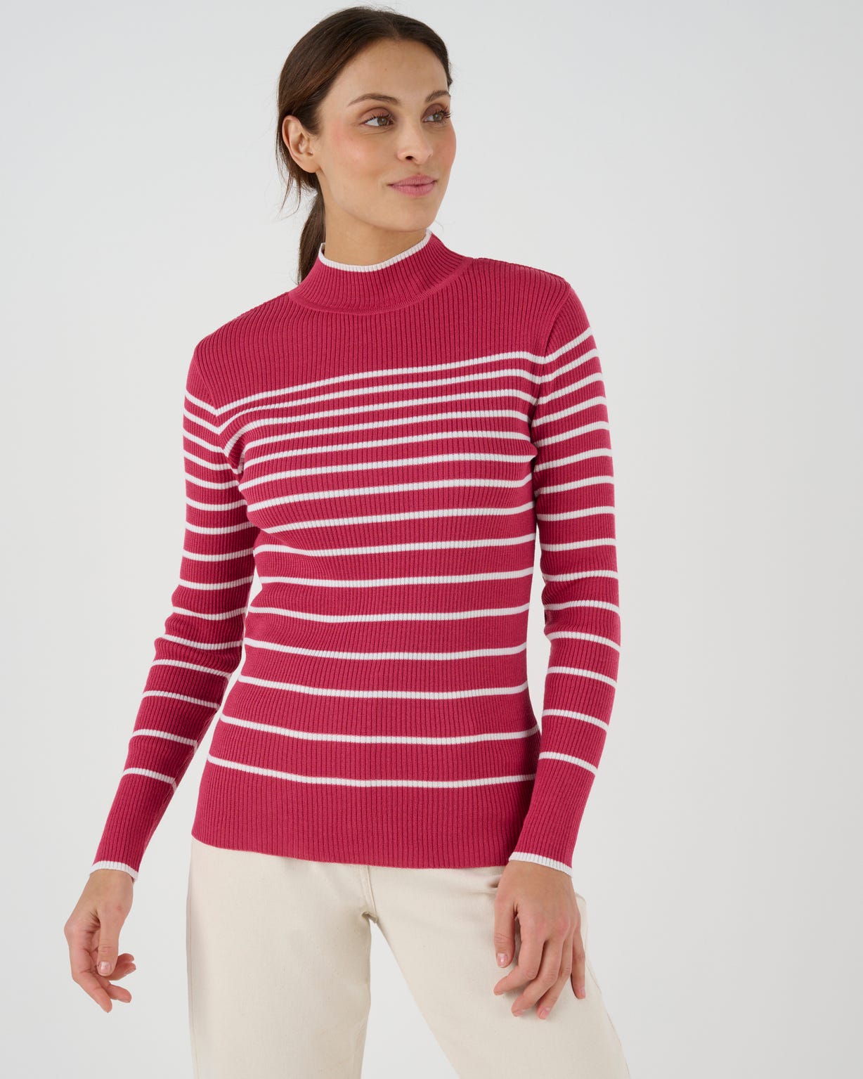 Pull-chaussette col montant 50% laine mérinos