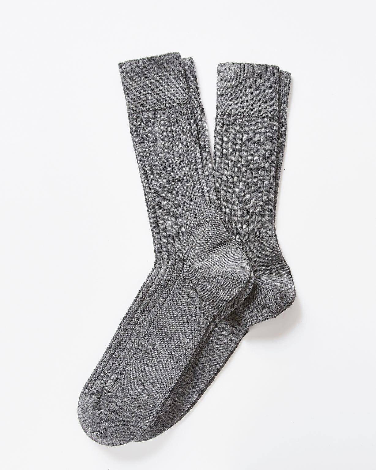 Lot de 2 paires de chaussettes côte Derby 80% laine Mérinos.