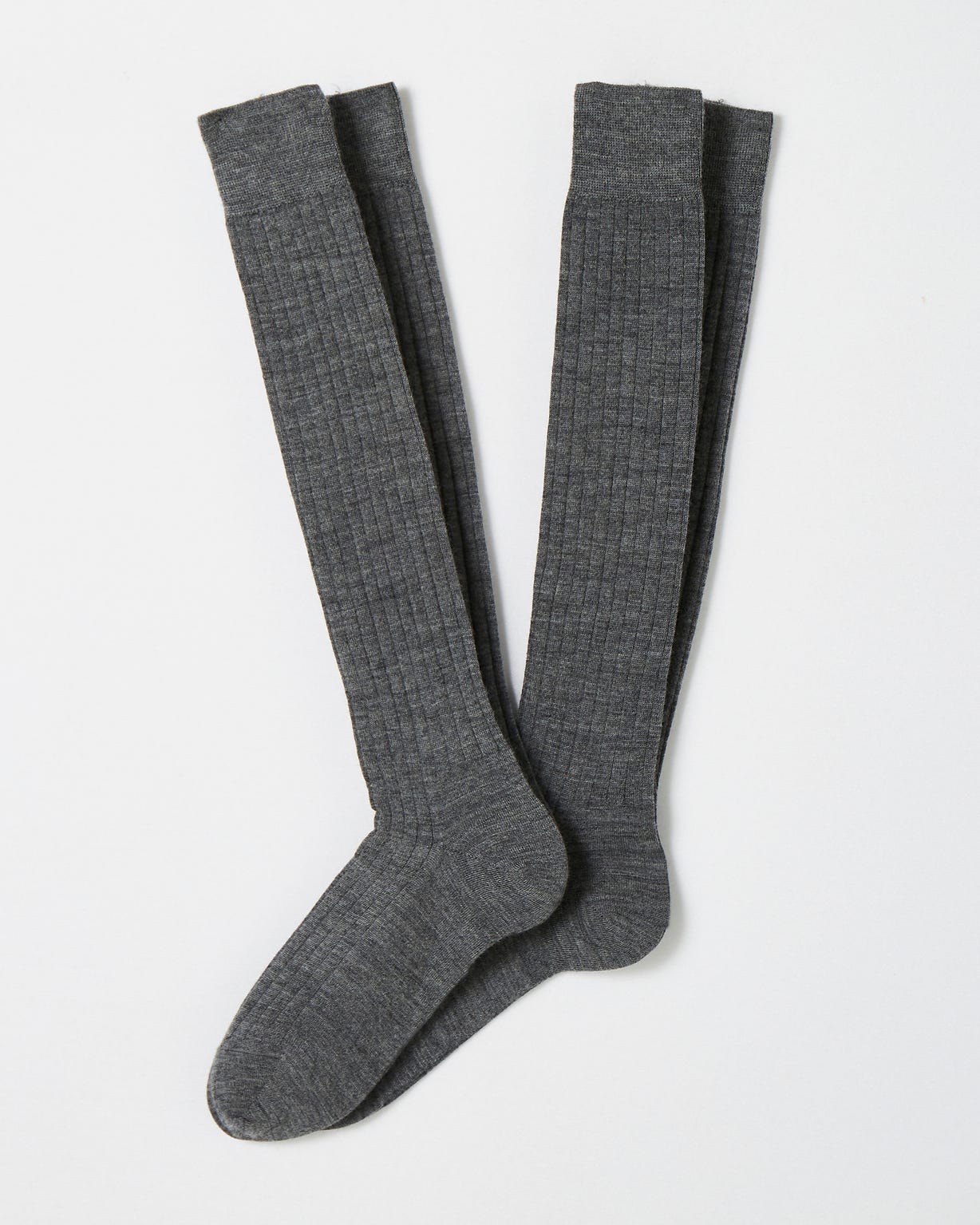 Lot de 2 paires de mi-bas mélange laine Mérinos côte Derby
