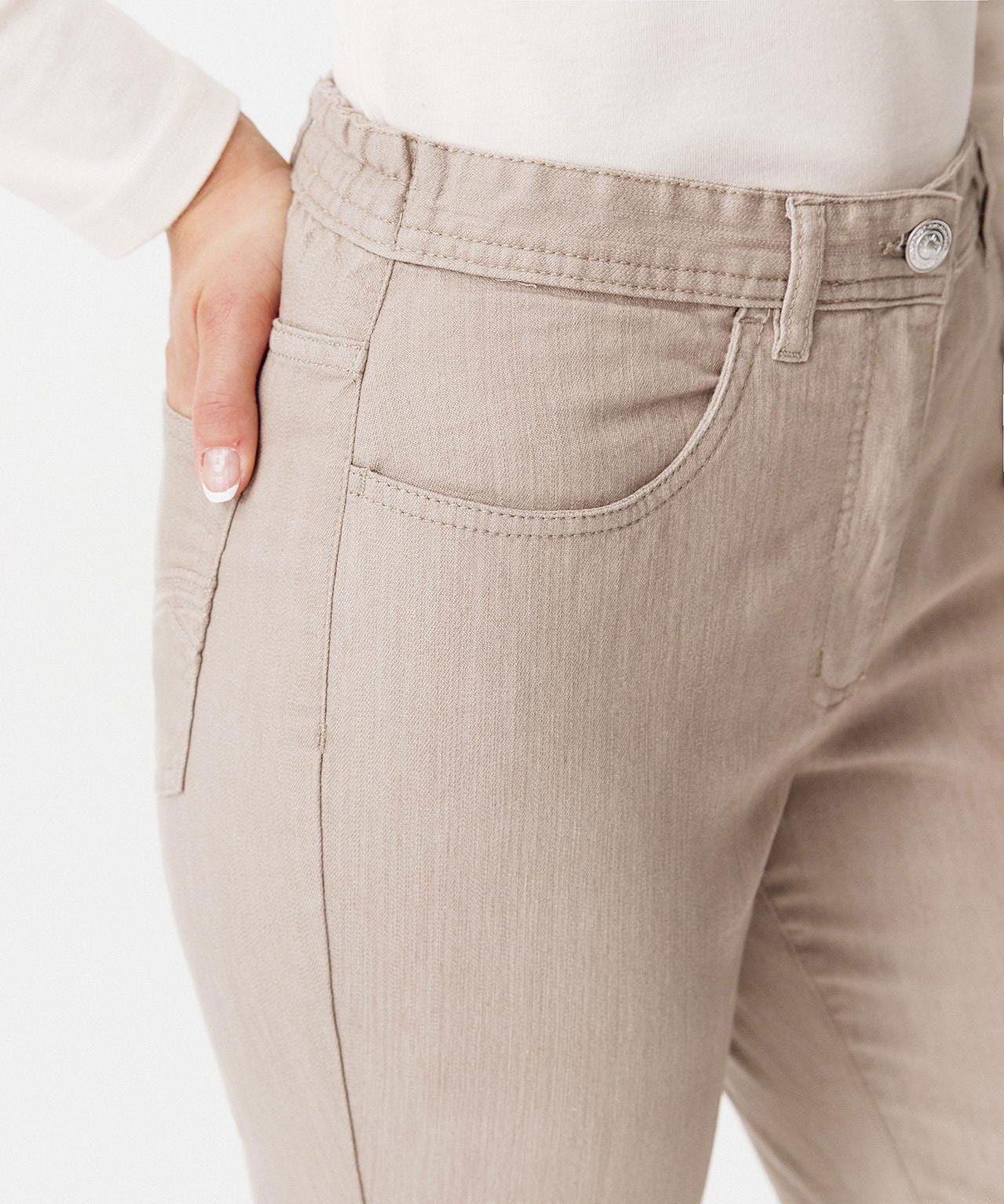 Pantalon stretch en toile, 3 statures.