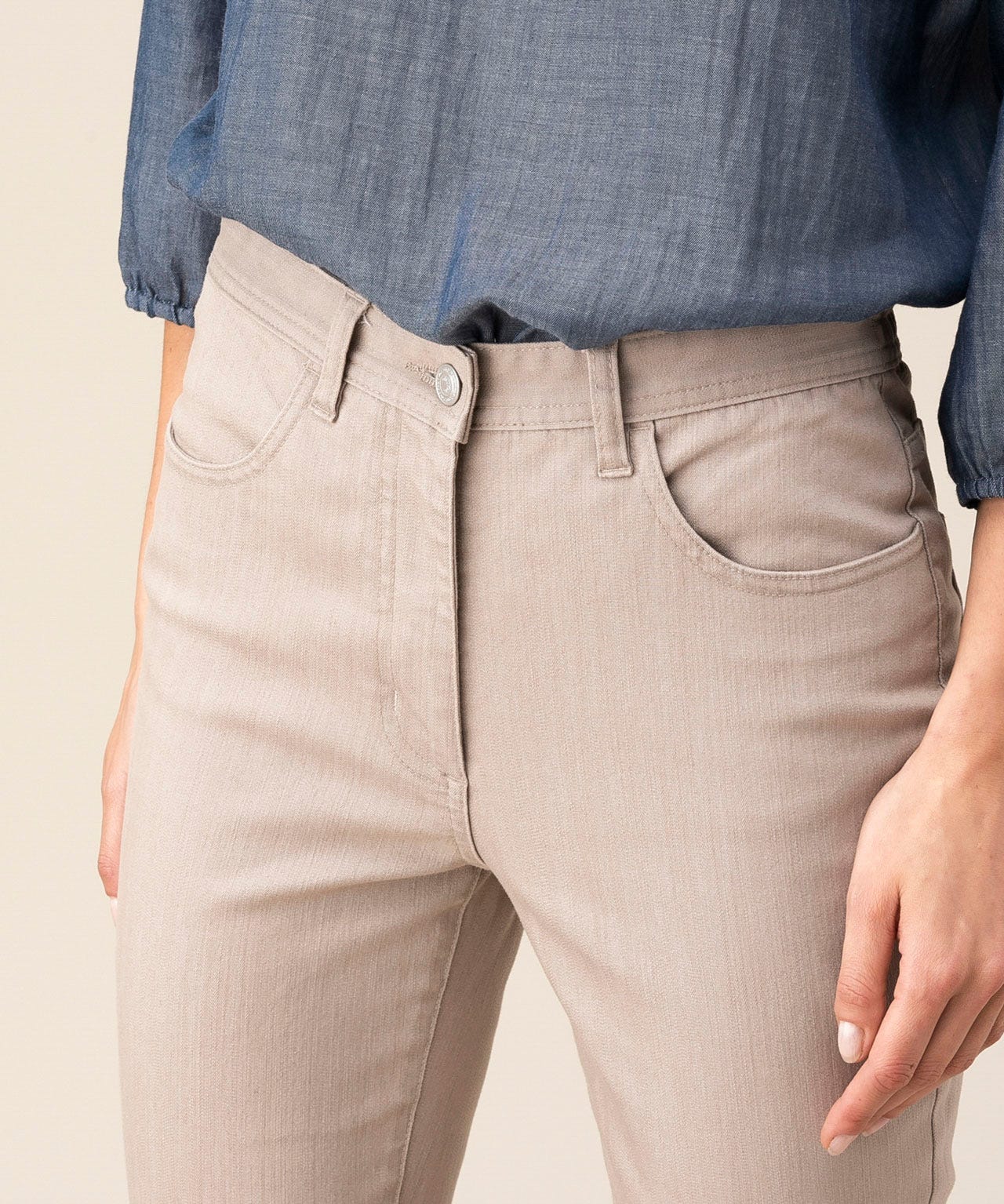Pantalon stretch en toile, 3 statures.
