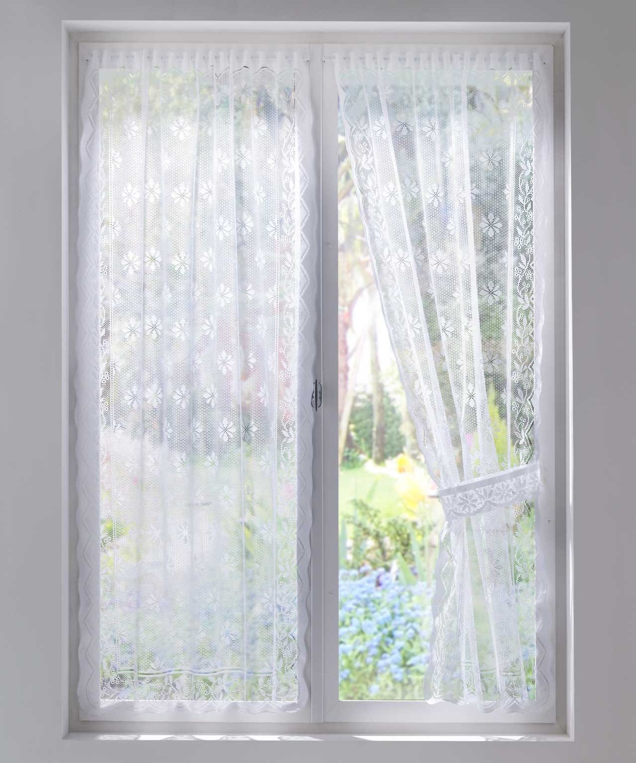 Paire de vitrage fleurie