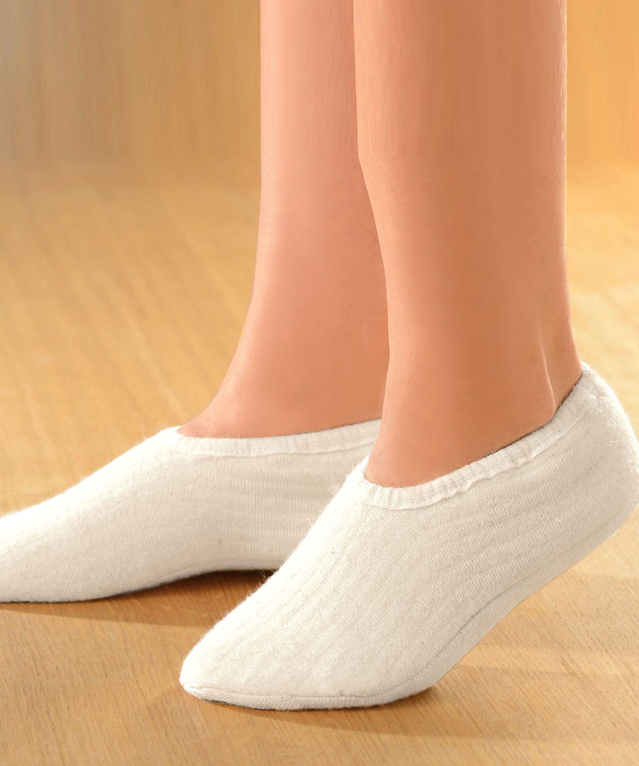 Chaussons de lit en laine vierge mélangée