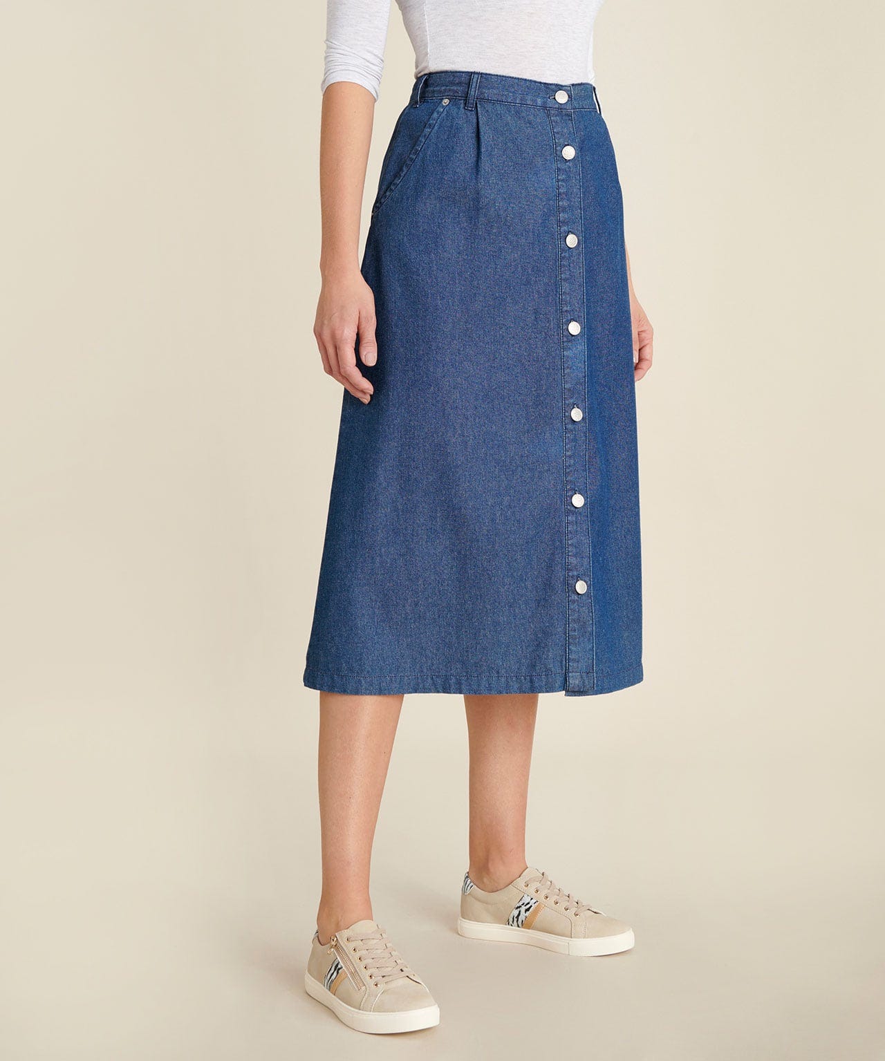Jupe ample boutonnée