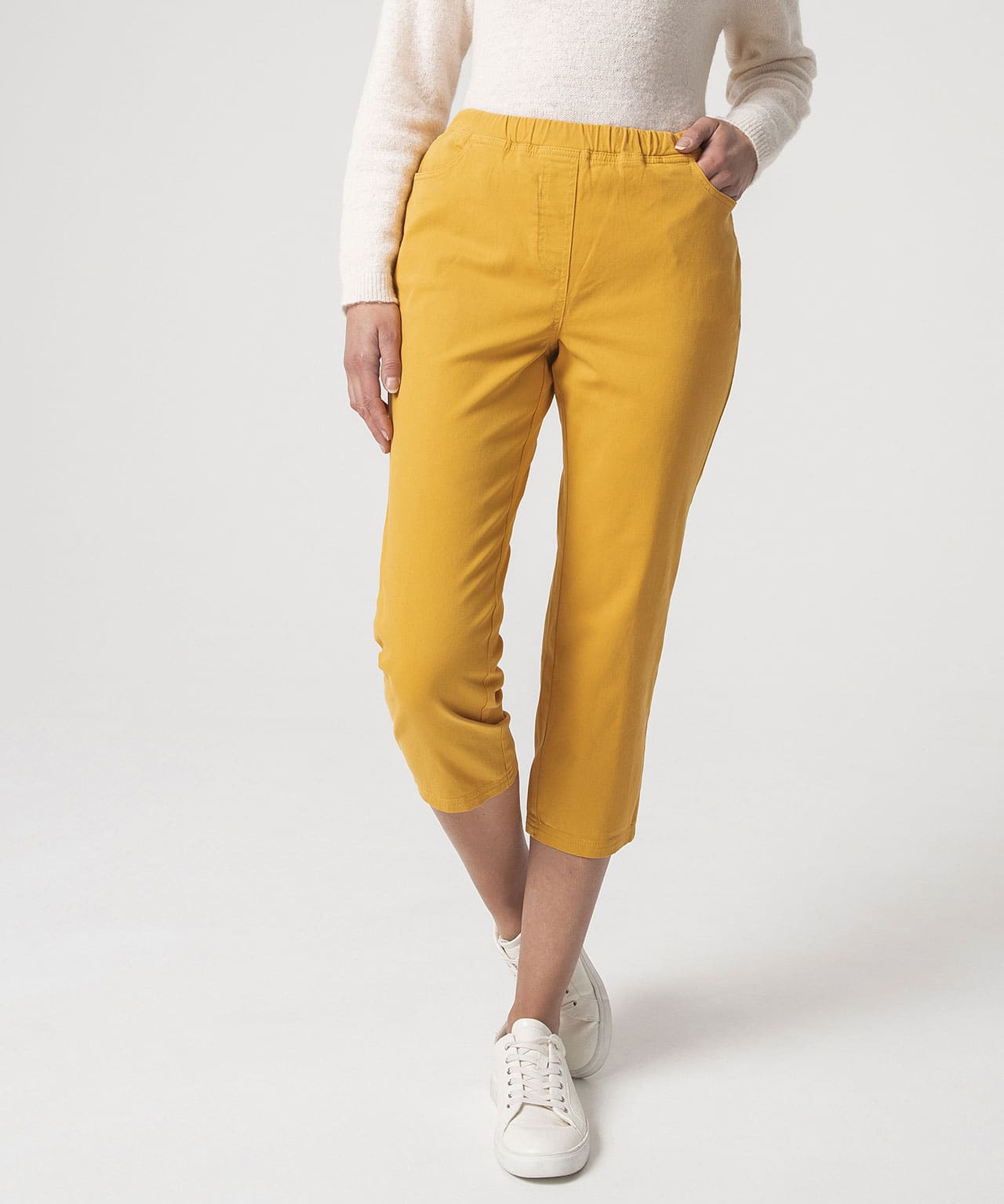 Pantacourt gabardine extensible