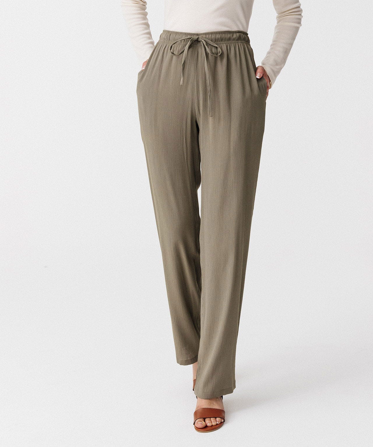 Pantalon fluide crépon 
