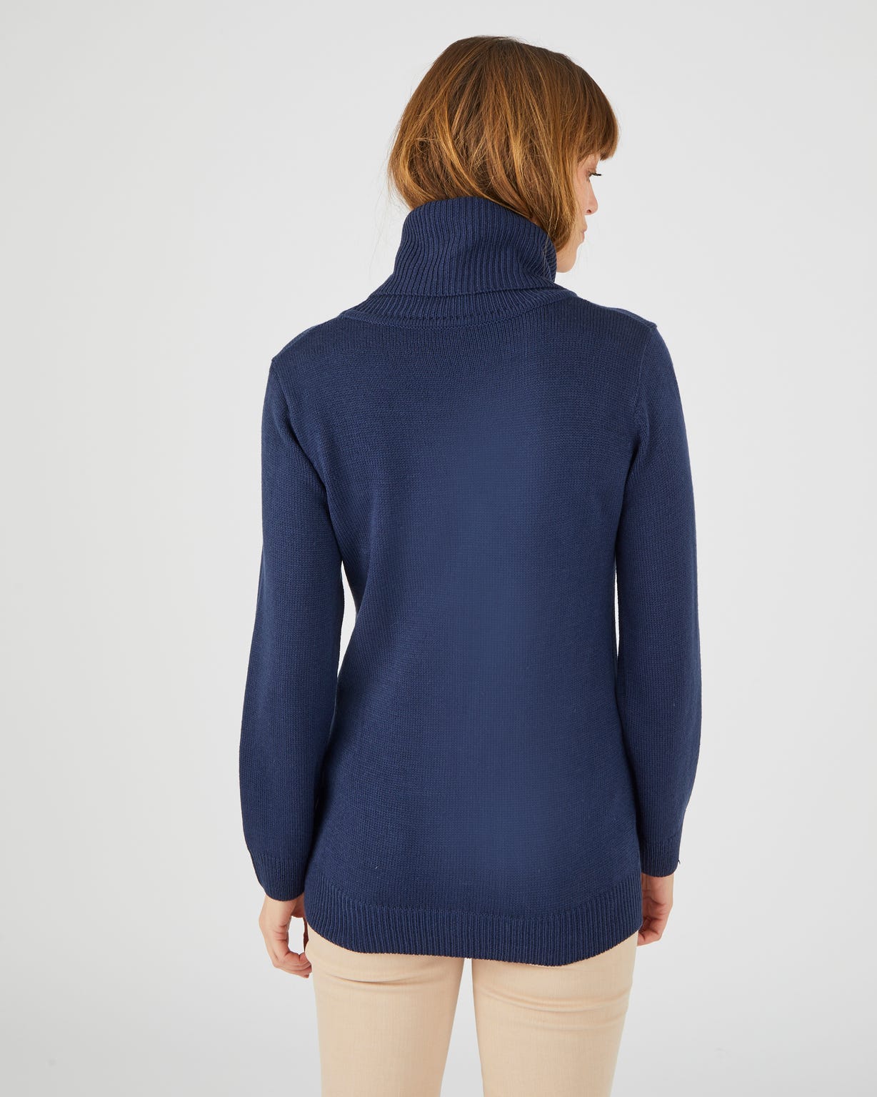 Pull col boule manches longues