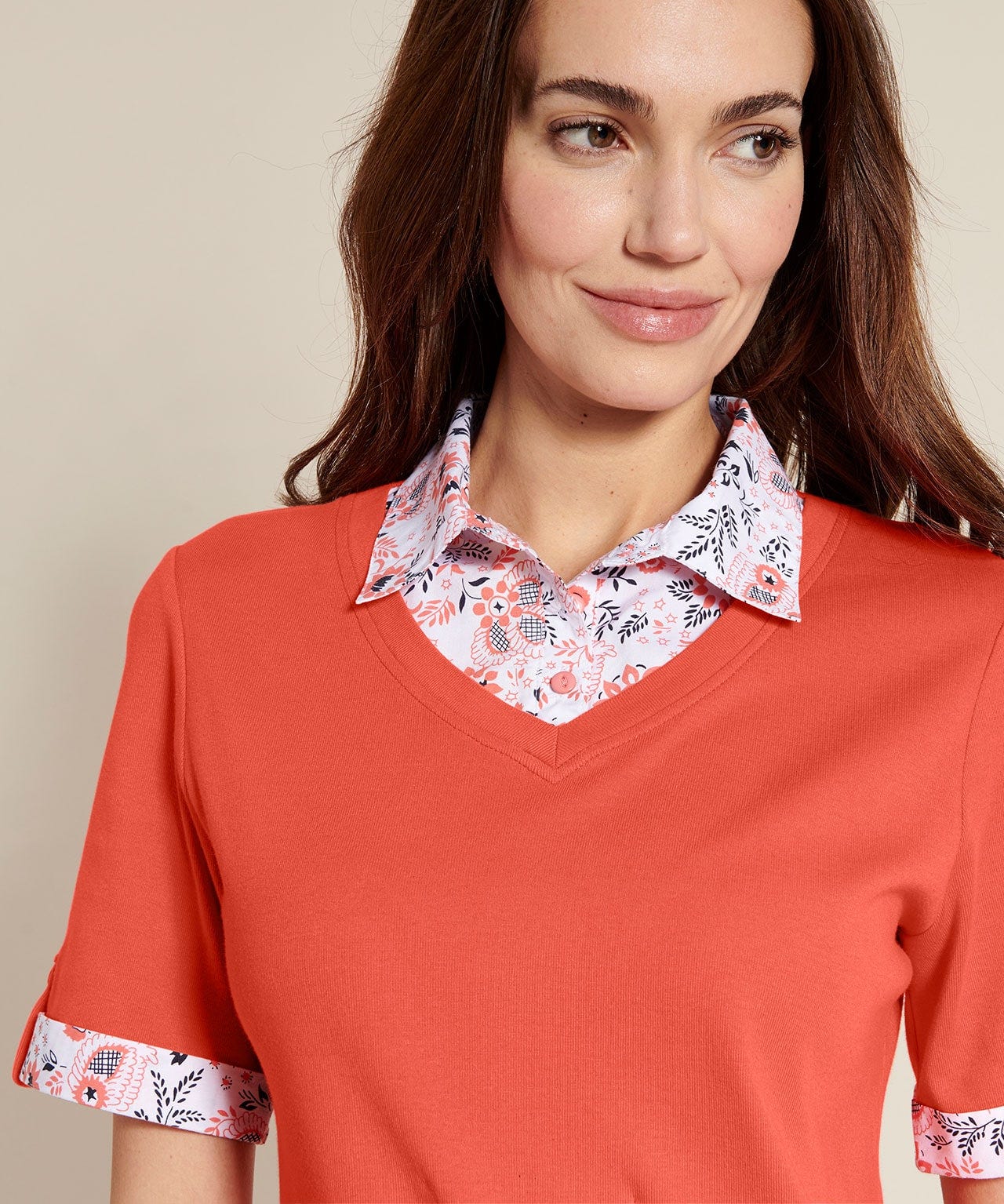 Tee shirt 2 en 1 pur coton