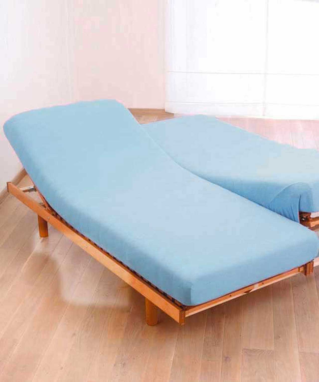 Drap-housse tête et pieds relevables, double couchage