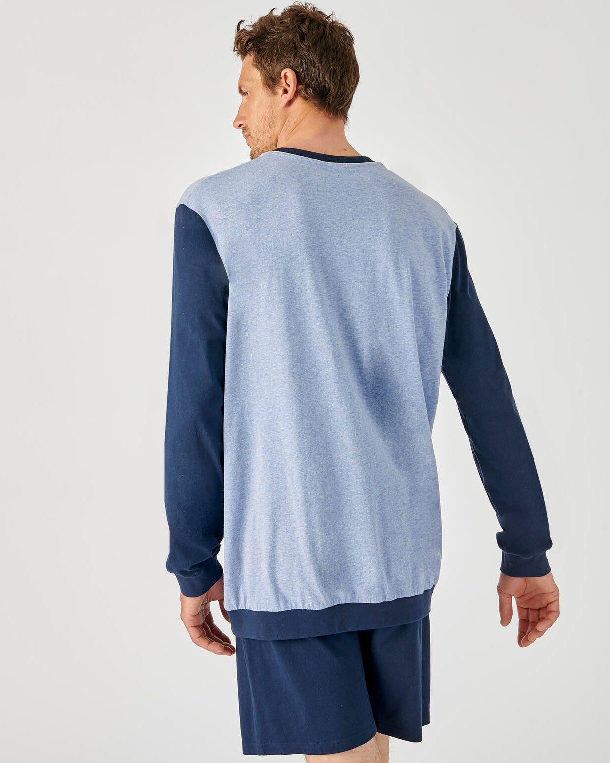 Pyjama 3 pièces short et pantalon jersey pur coton peigné