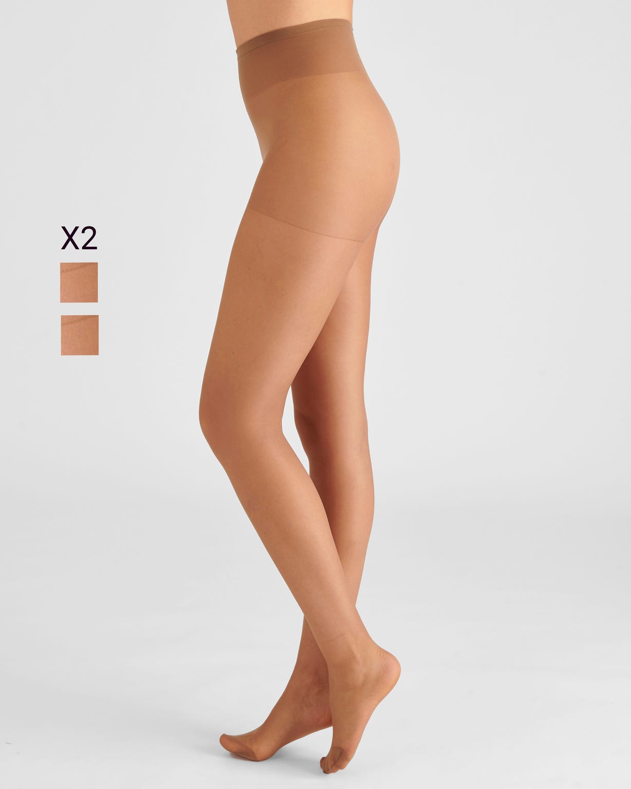Lot de 2 collants voile, 20D