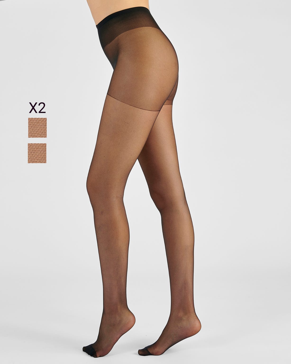 Lot de 2 collants voile, 20D