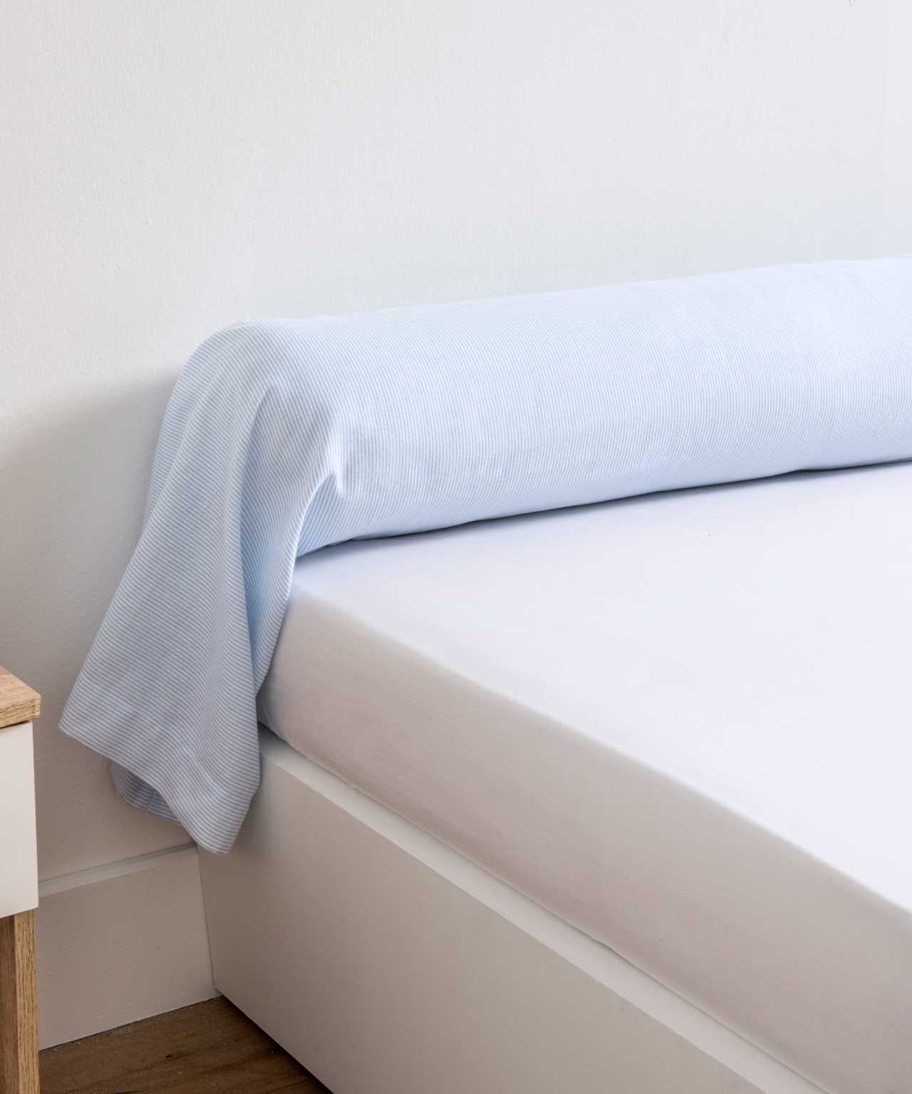 Taie de traversin flanelle pur coton imprimé Plumes
