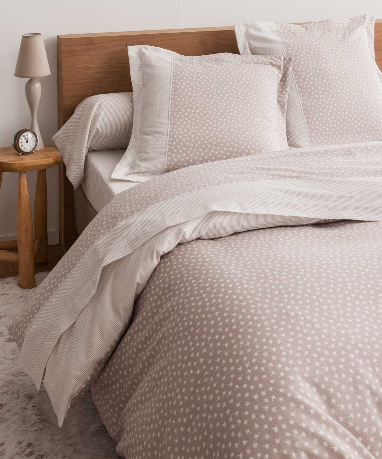 Housse de couette flanelle pur coton Plumes