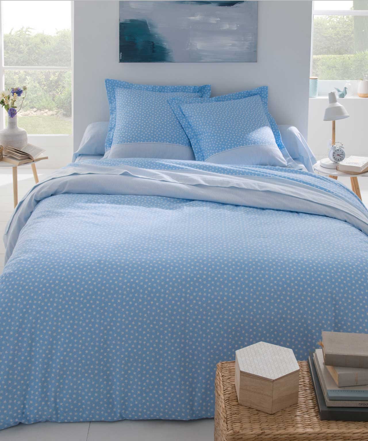 Housse de couette flanelle pur coton Plumes