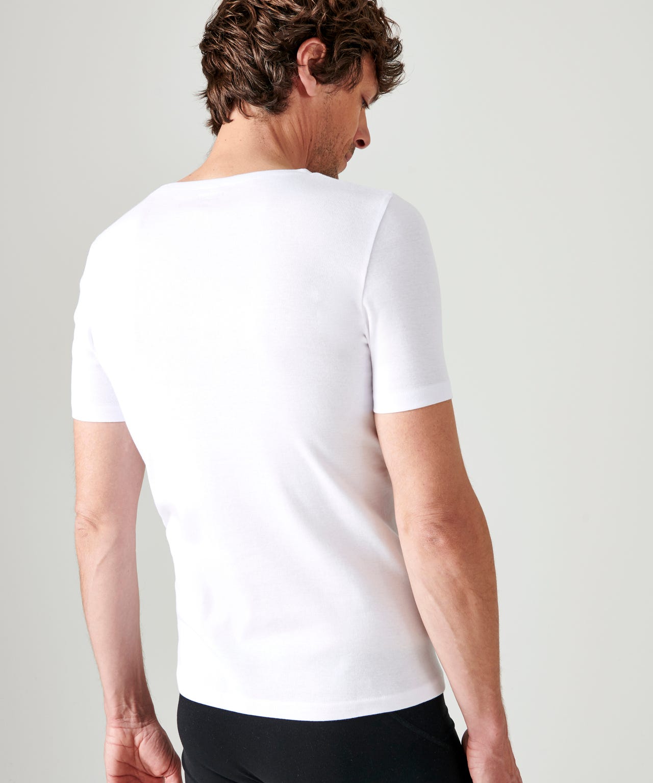 Lot de 2 T-shirts col rond, manches courtes, Essential pur coton peigné