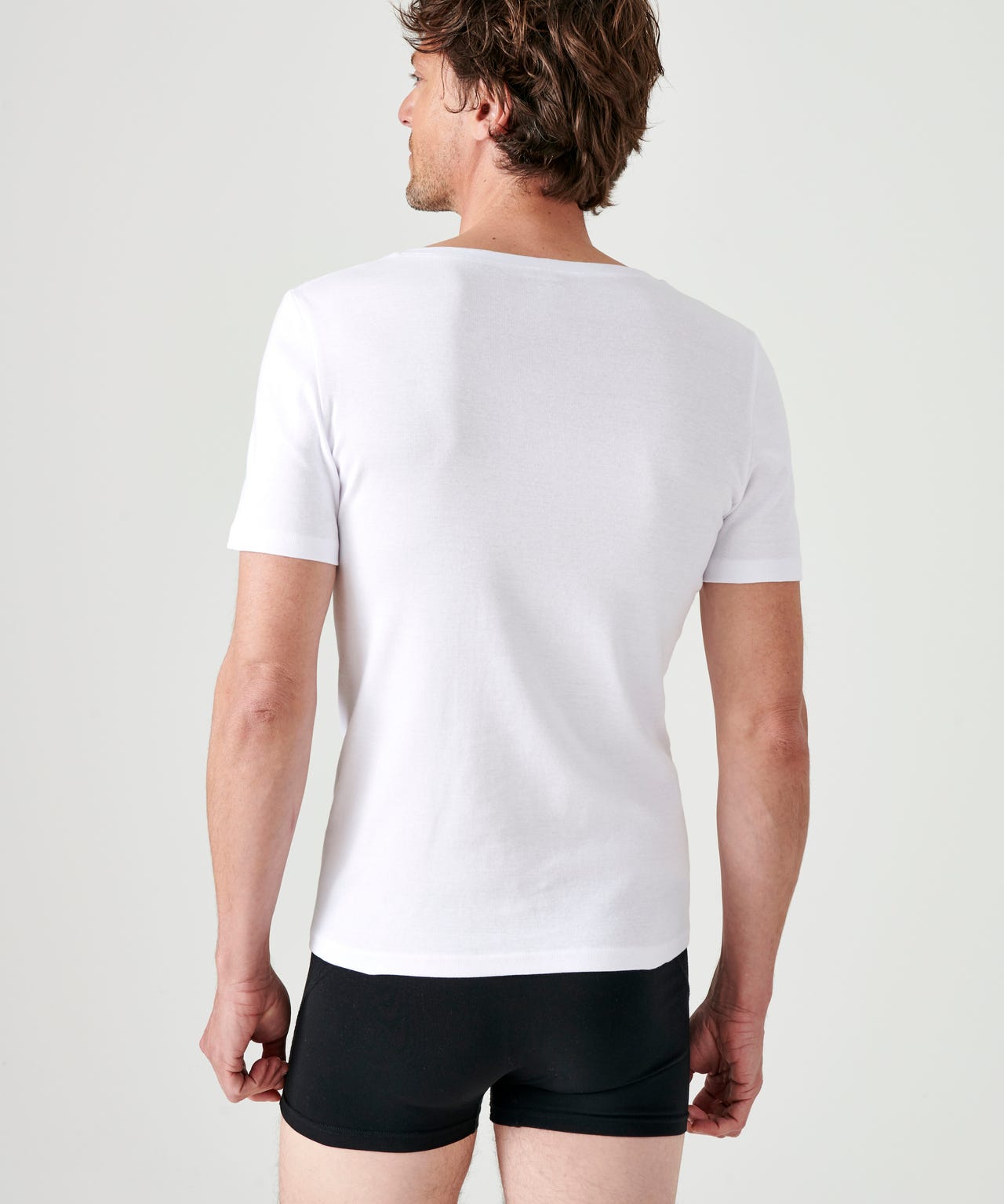Lot de 2 t-shirts col V, manches courtes, Essential pur coton peigné