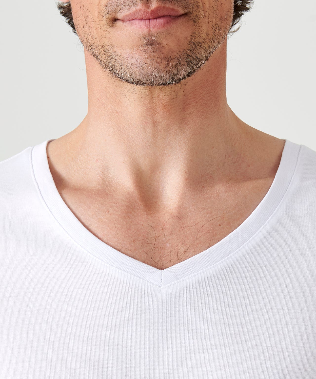 Lot de 2 t-shirts col V, manches courtes, Essential pur coton peigné
