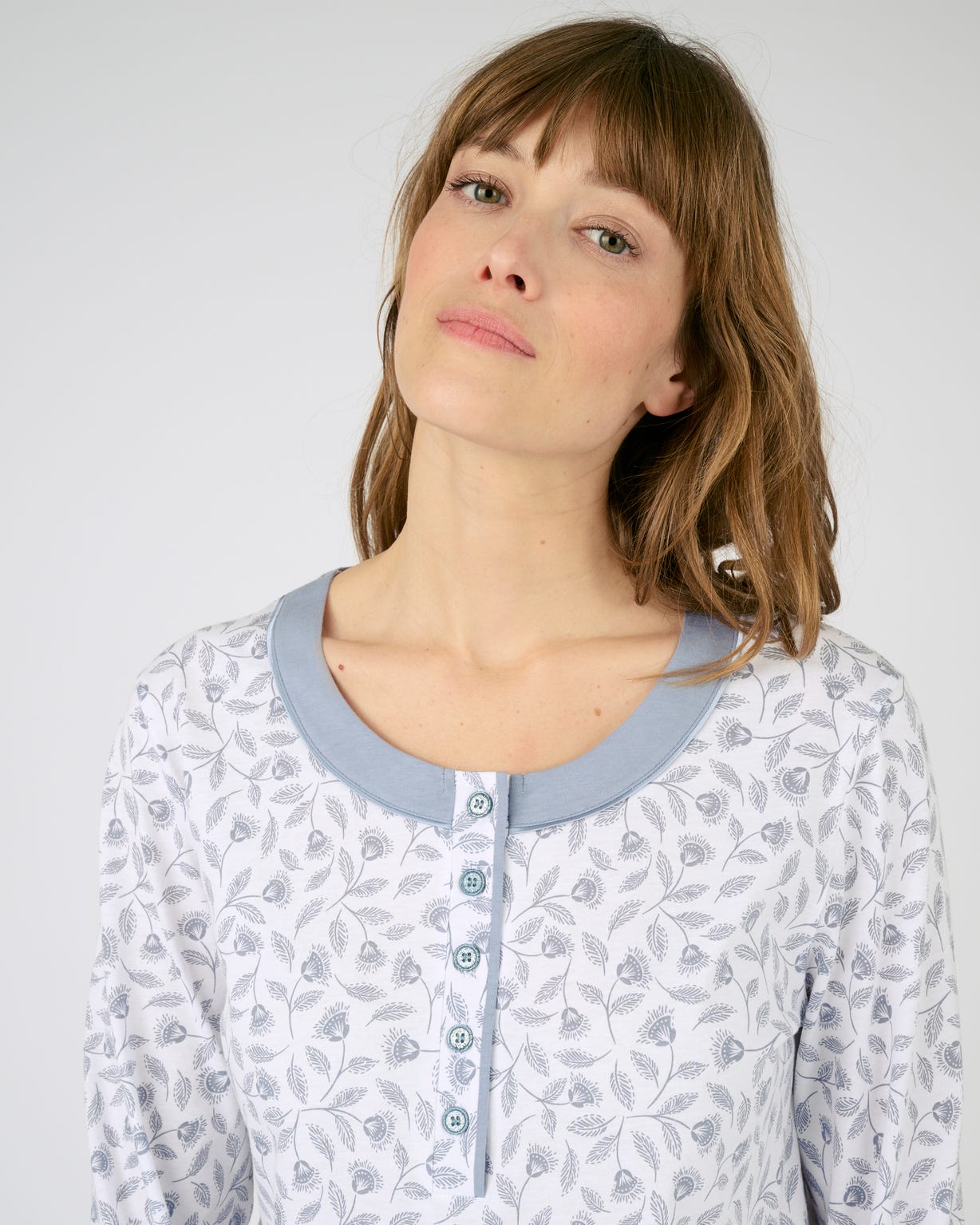Chemise de nuit maille jersey pur coton peigné