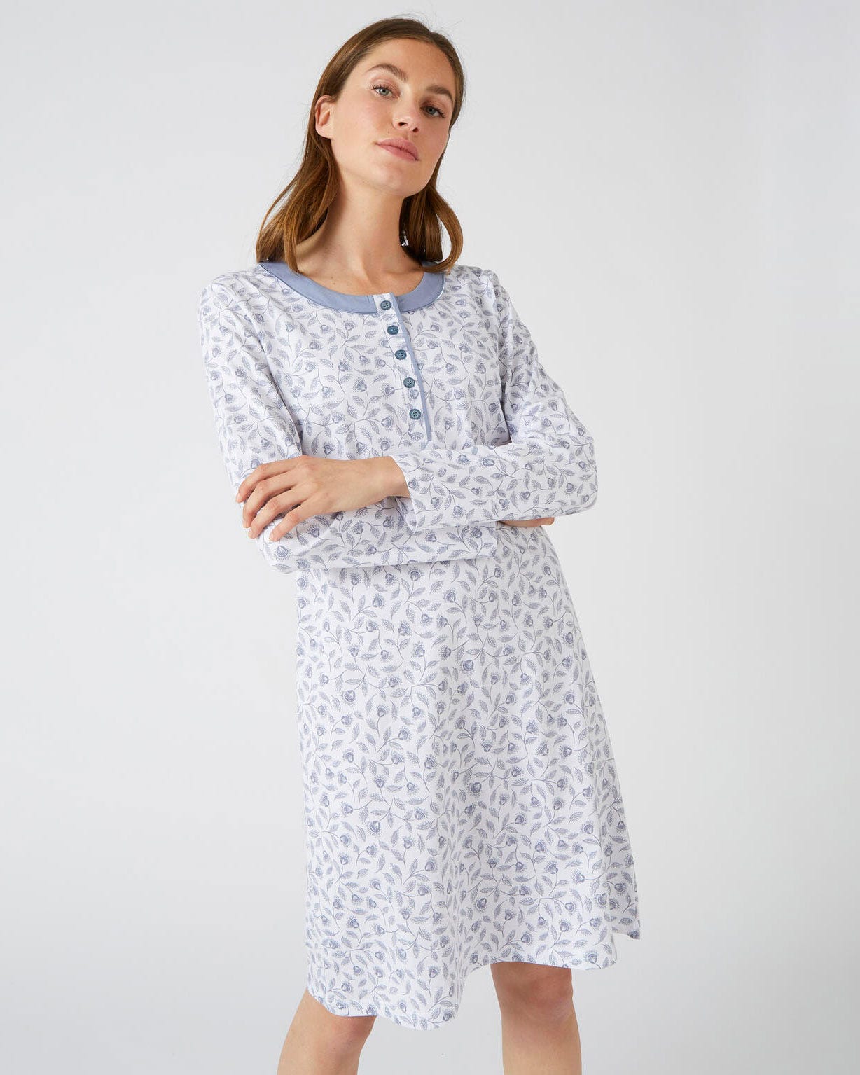Chemise de nuit maille jersey pur coton peigné
