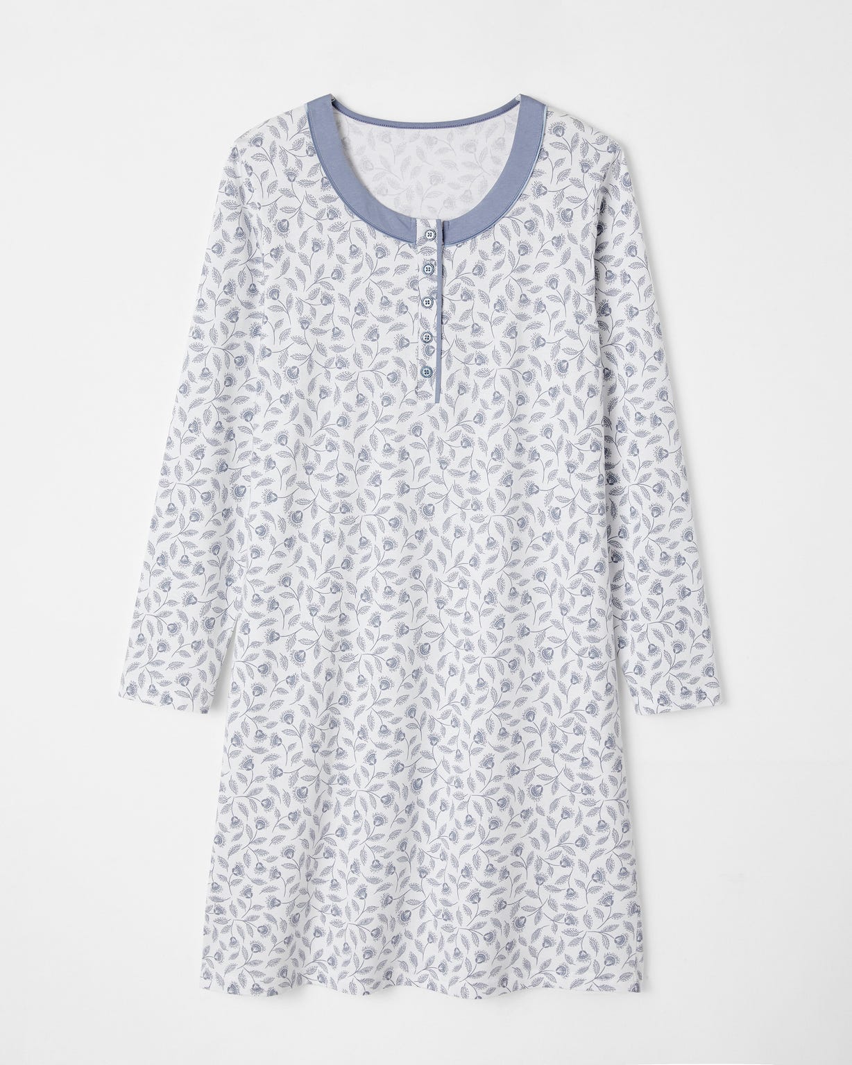 Chemise de nuit maille jersey pur coton peigné