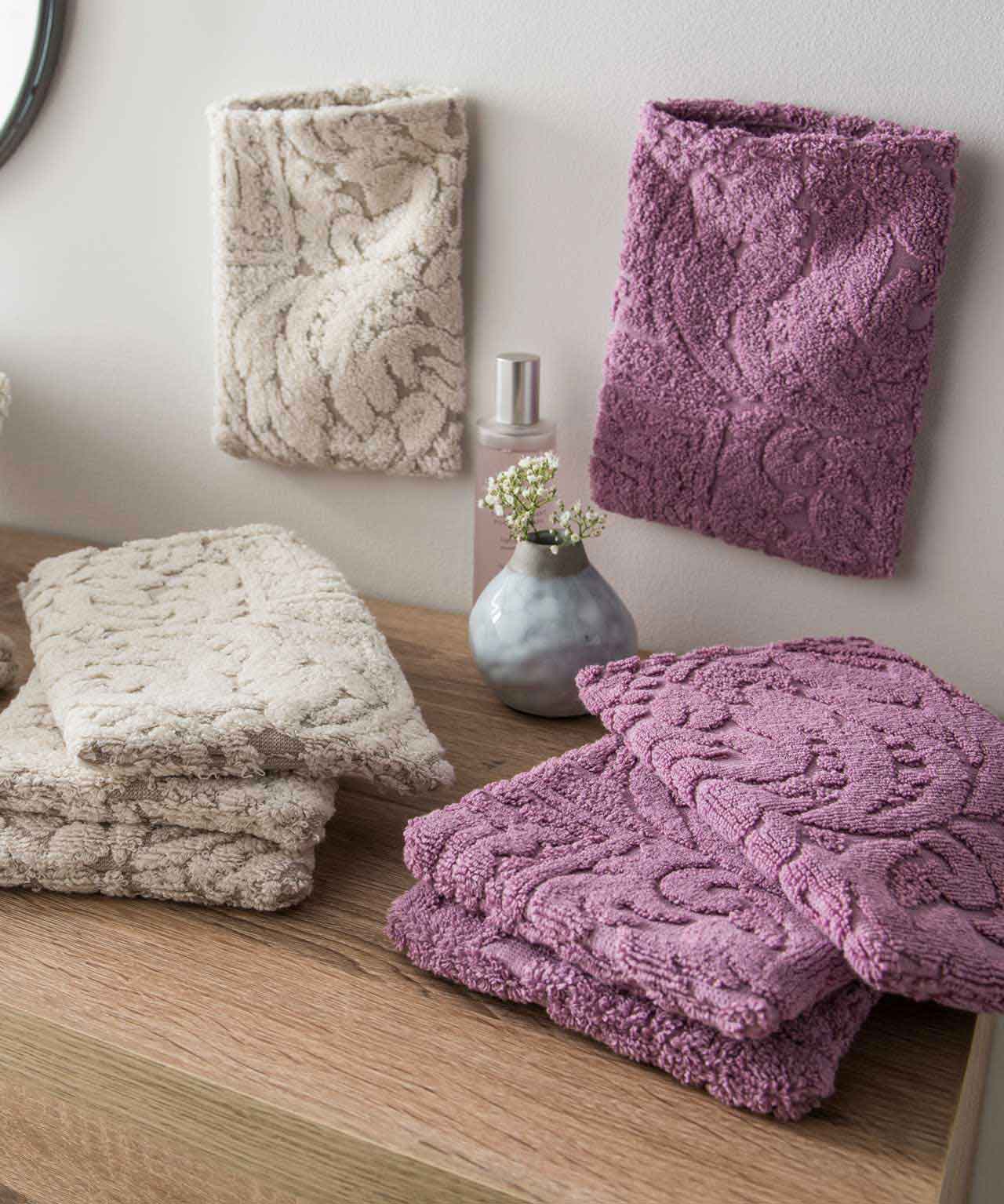 Lot de 4 gants de toilette jacquard ciselé