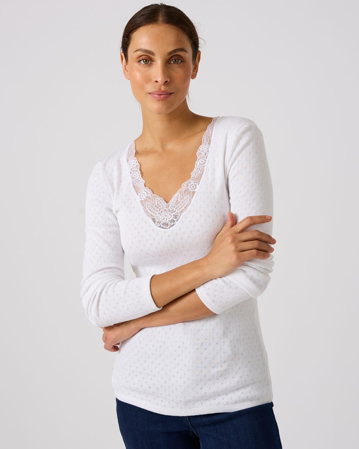 T-shirt manches longues maille ajourée Thermolactyl