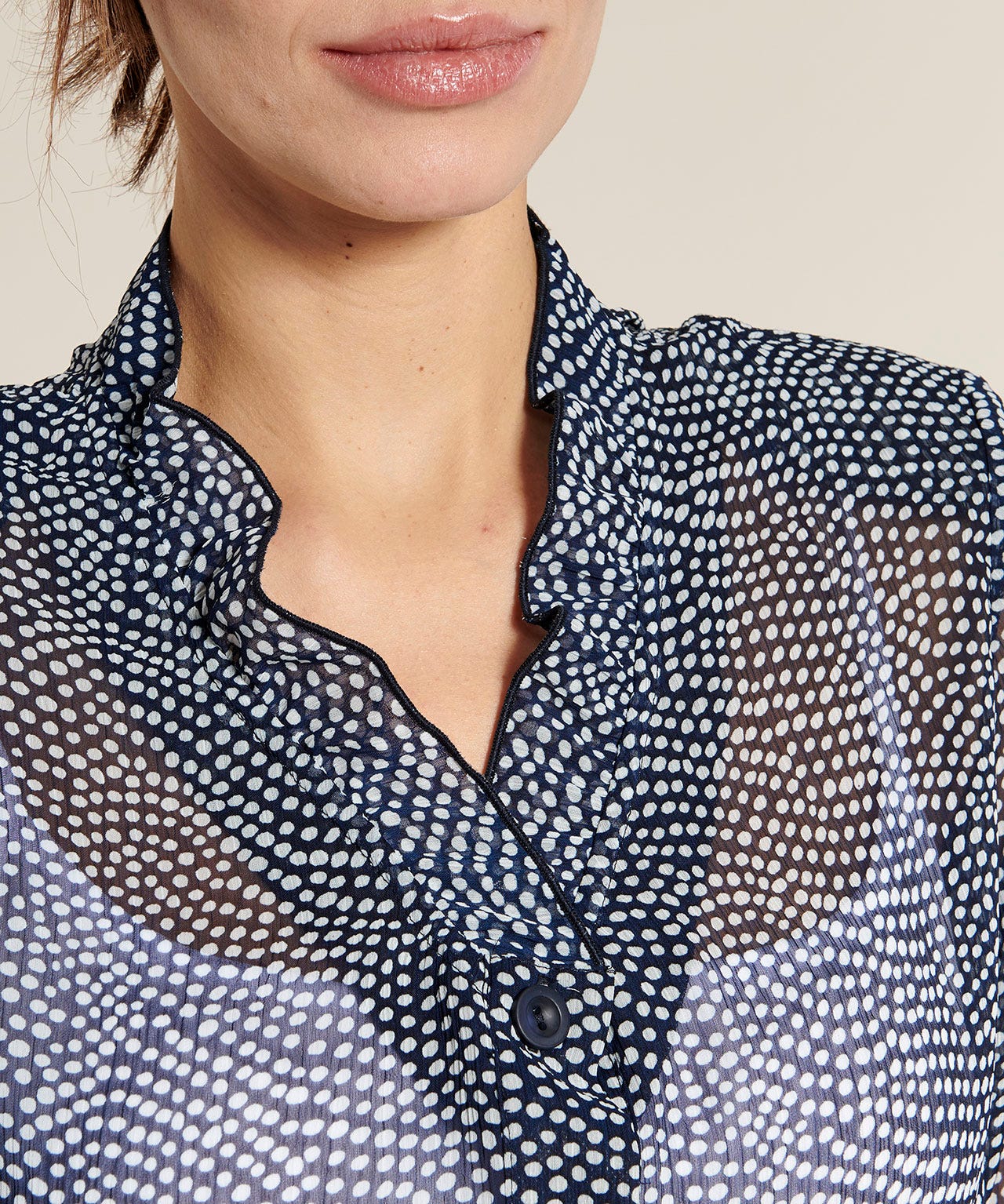 Chemisier à pois tissu crêpe