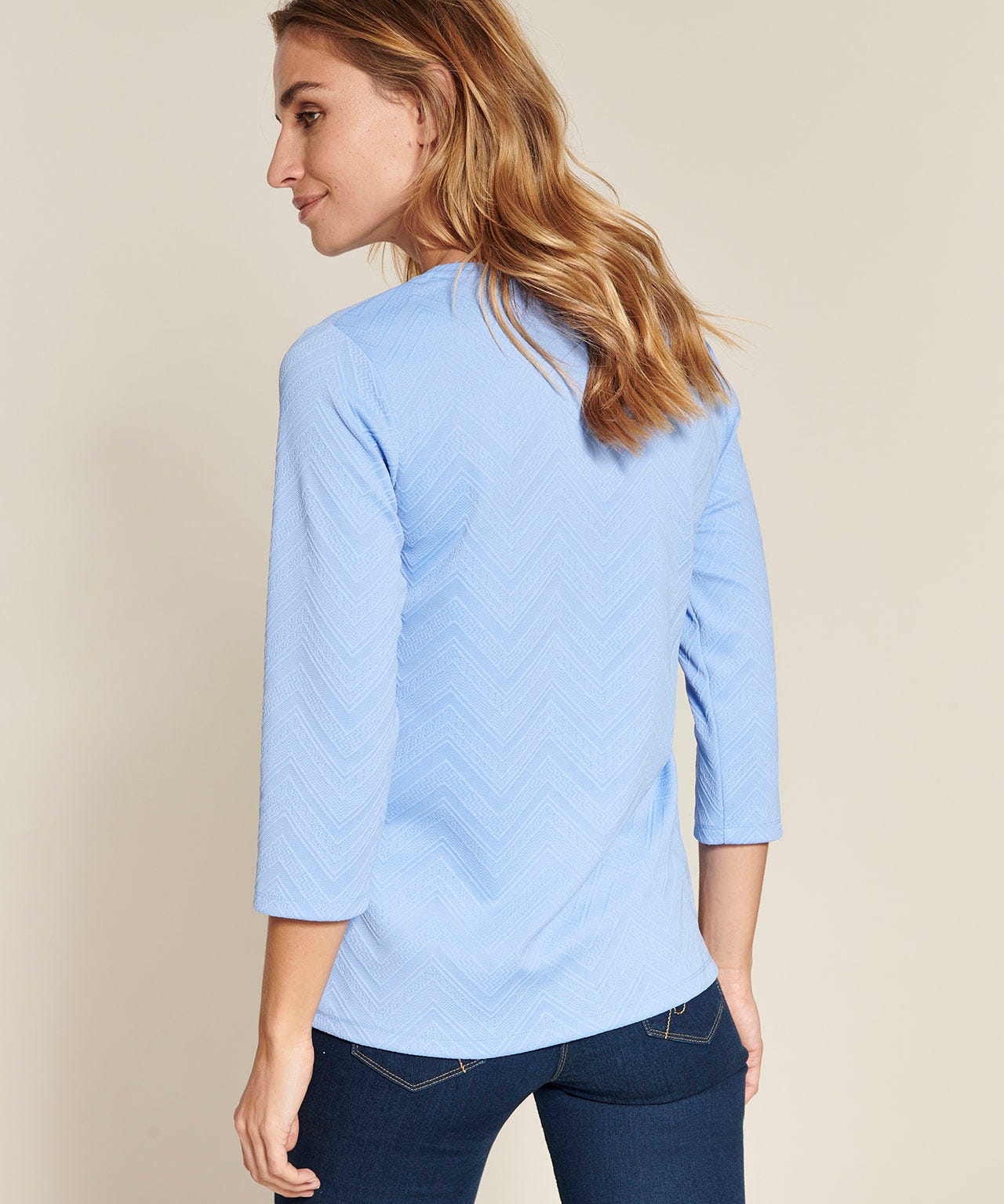 Tee-shirt maille jacquard extensible