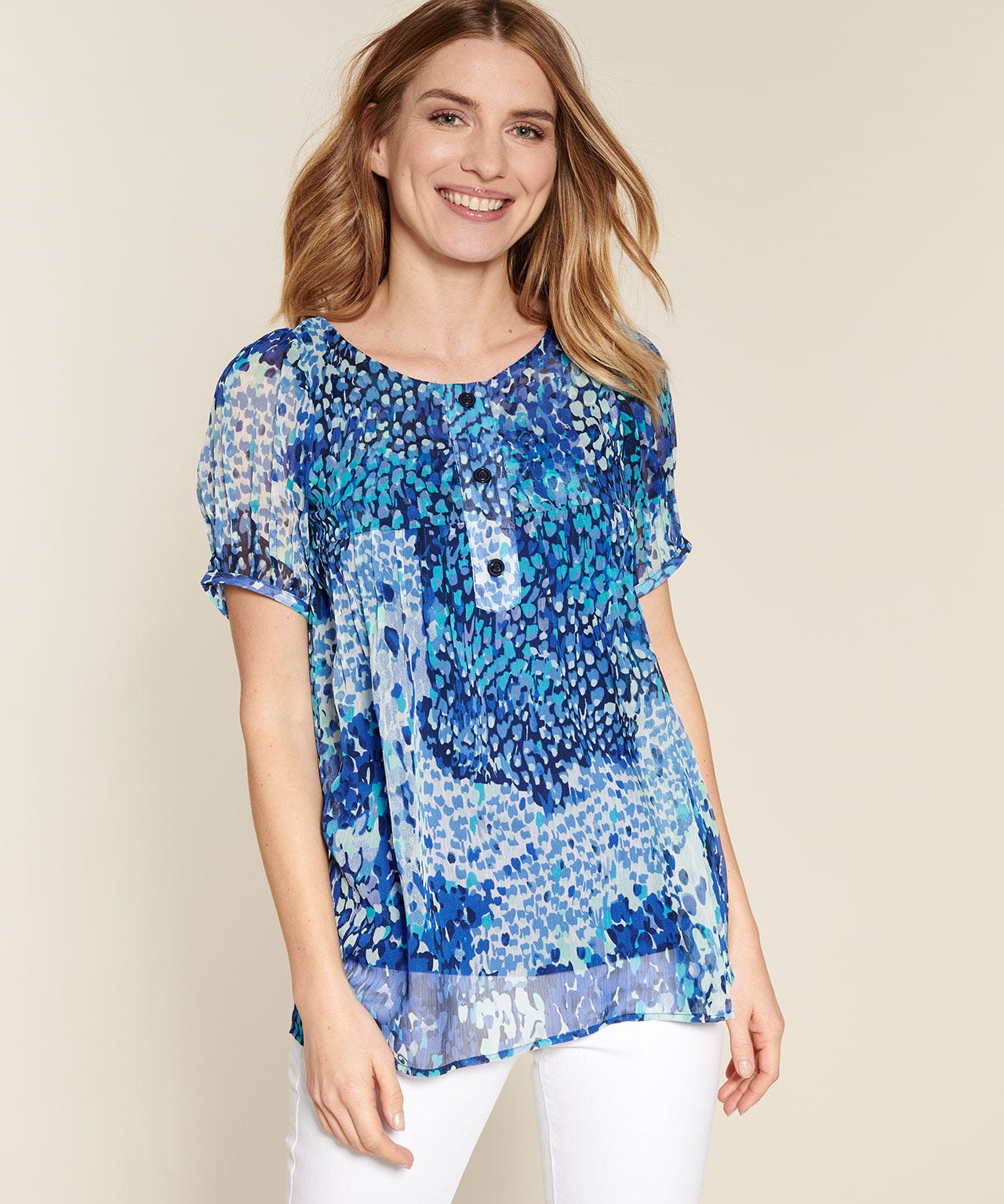 Tunique voile imprimé.