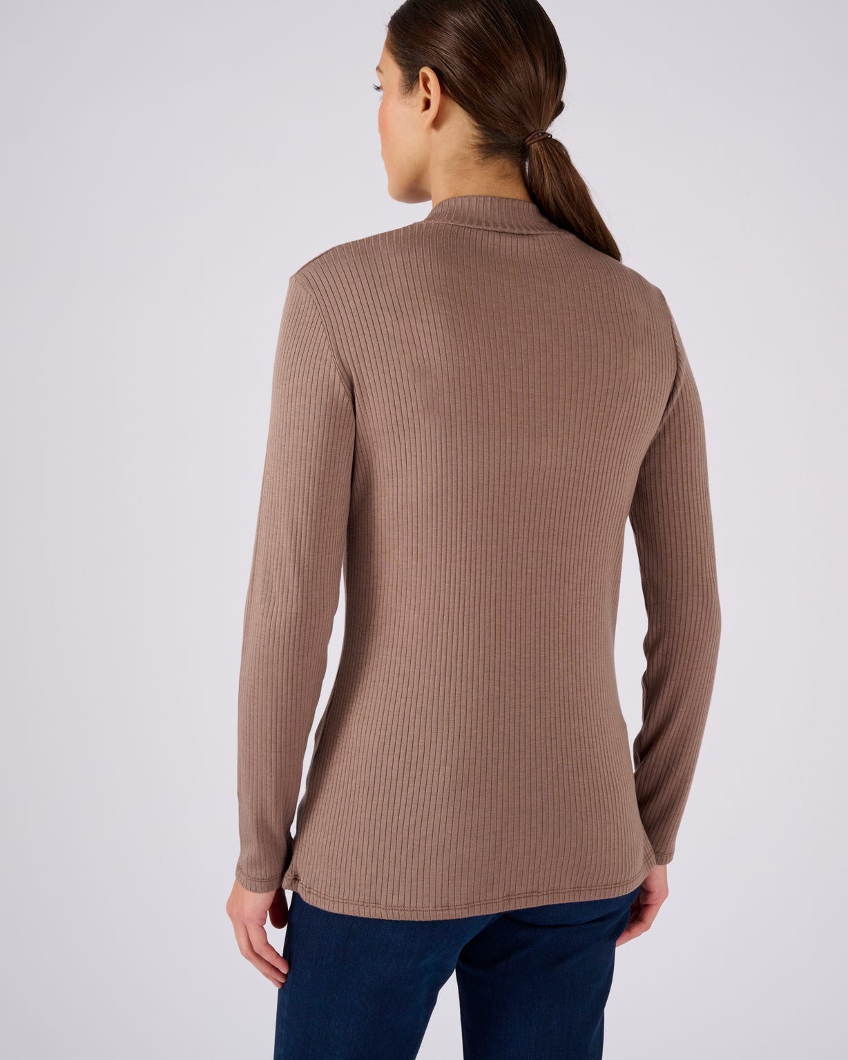 Sous pull col montant maille côtelée Thermolactyl et soie