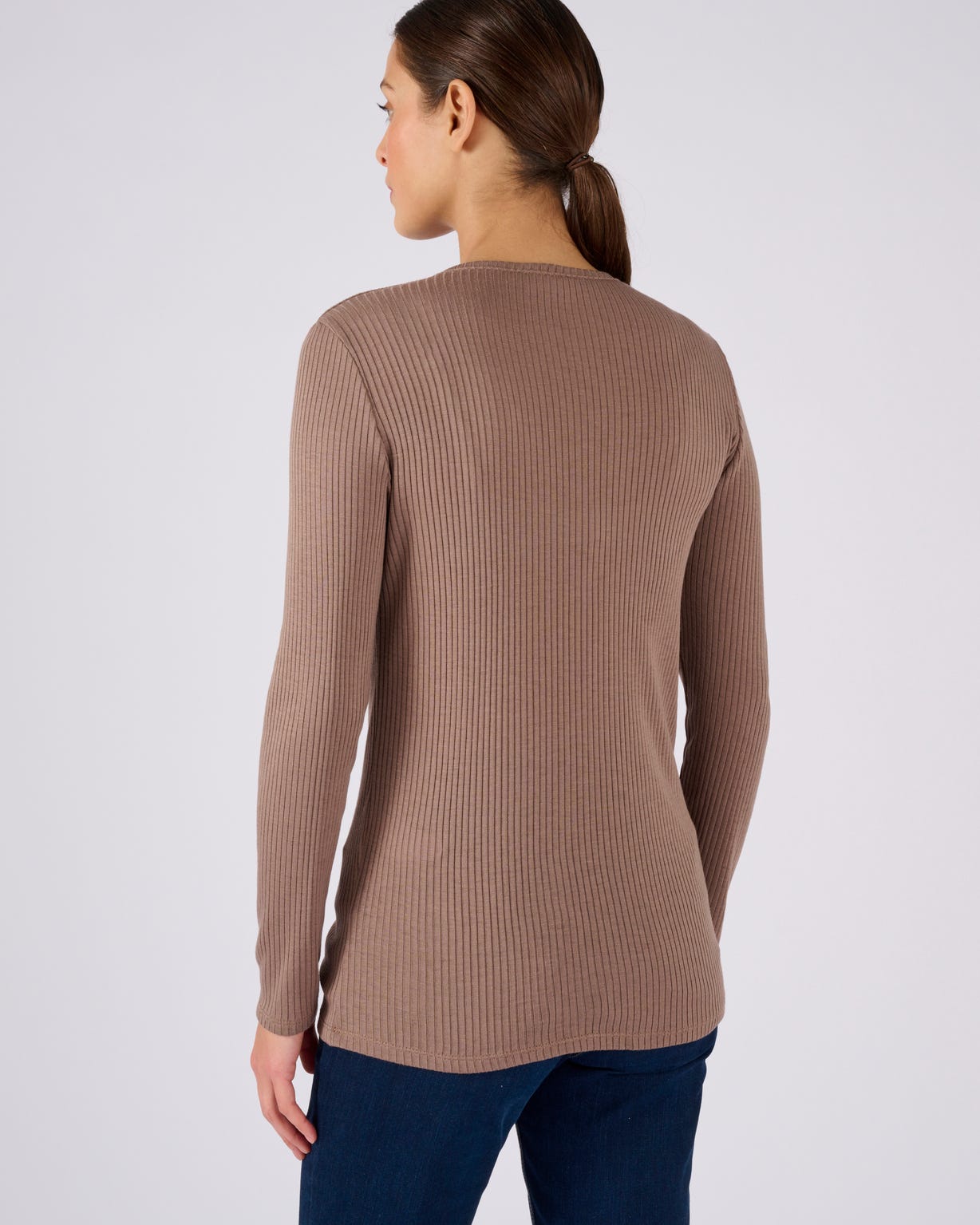 Sous-pull col rond en maille côtelée