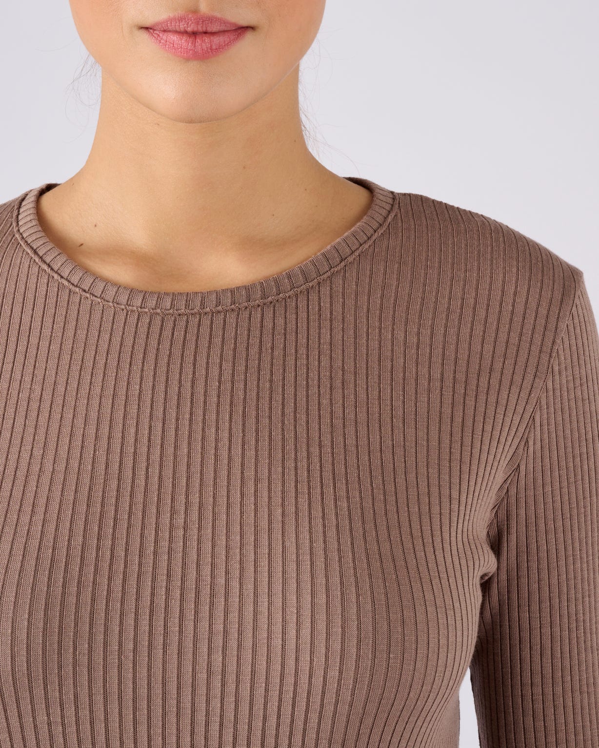 Sous-pull col rond en maille côtelée