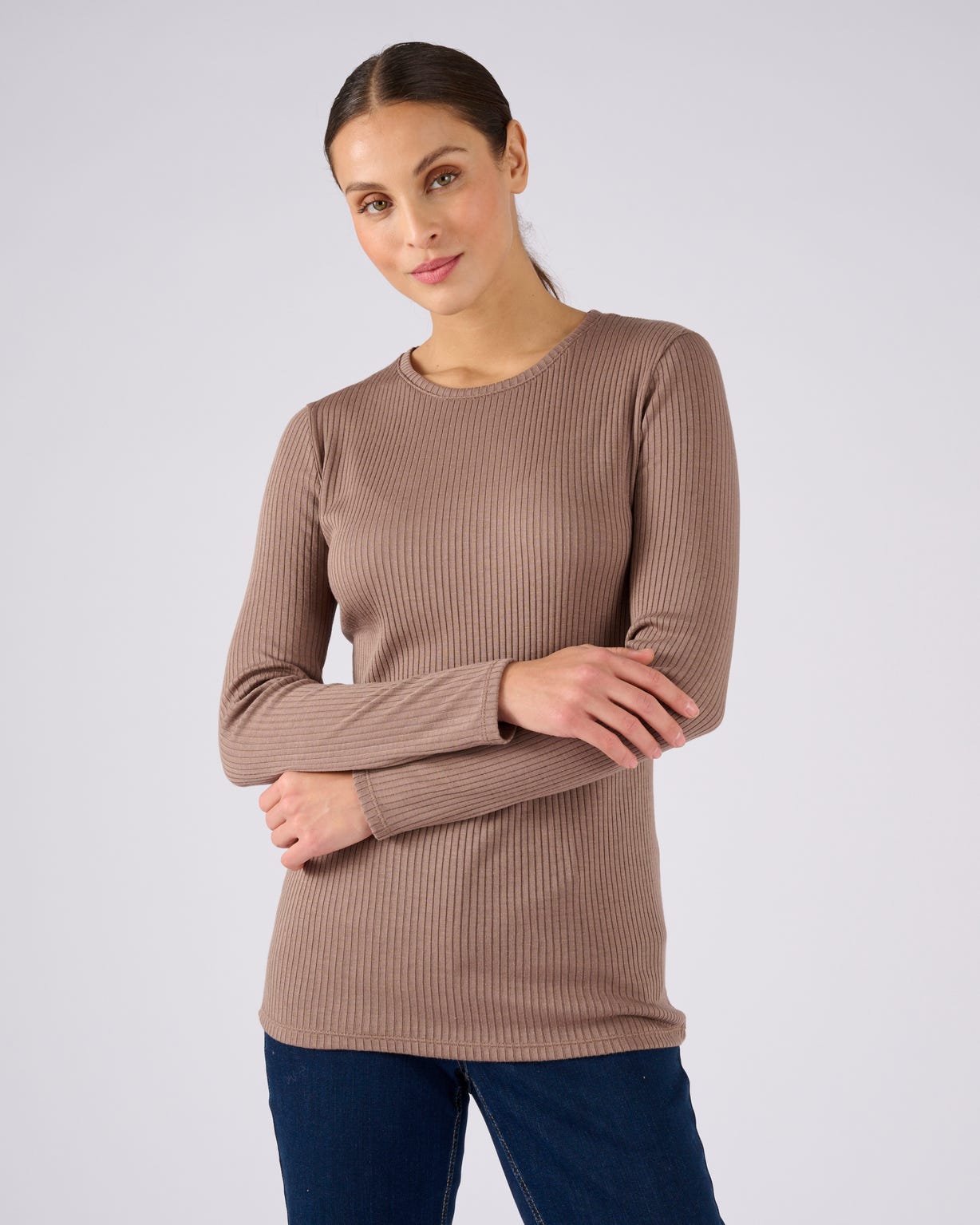 Sous-pull col rond en maille côtelée