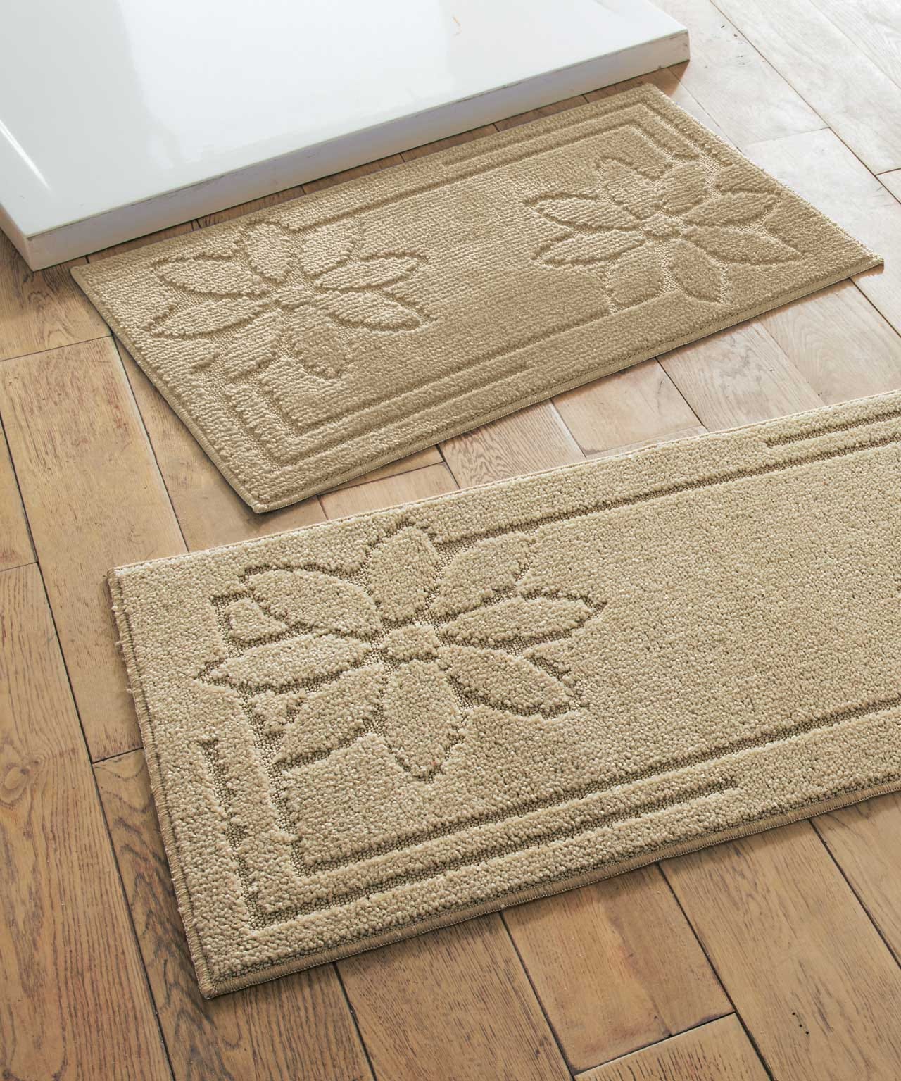 Tapis de bain jacquard marguerites