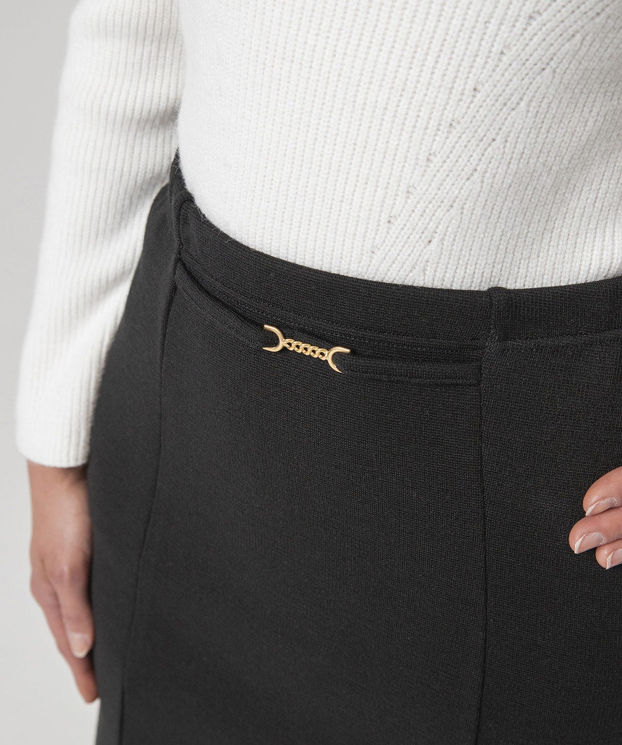 Jupe droite en maille milano Thermolactyl