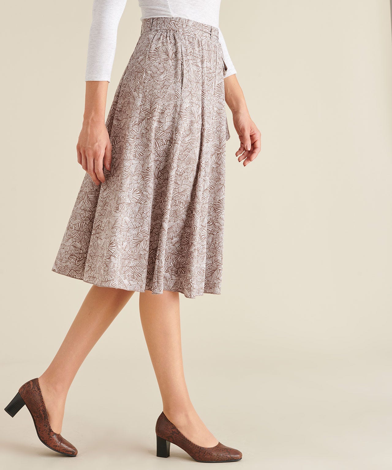 Jupe évasée tissu fluide