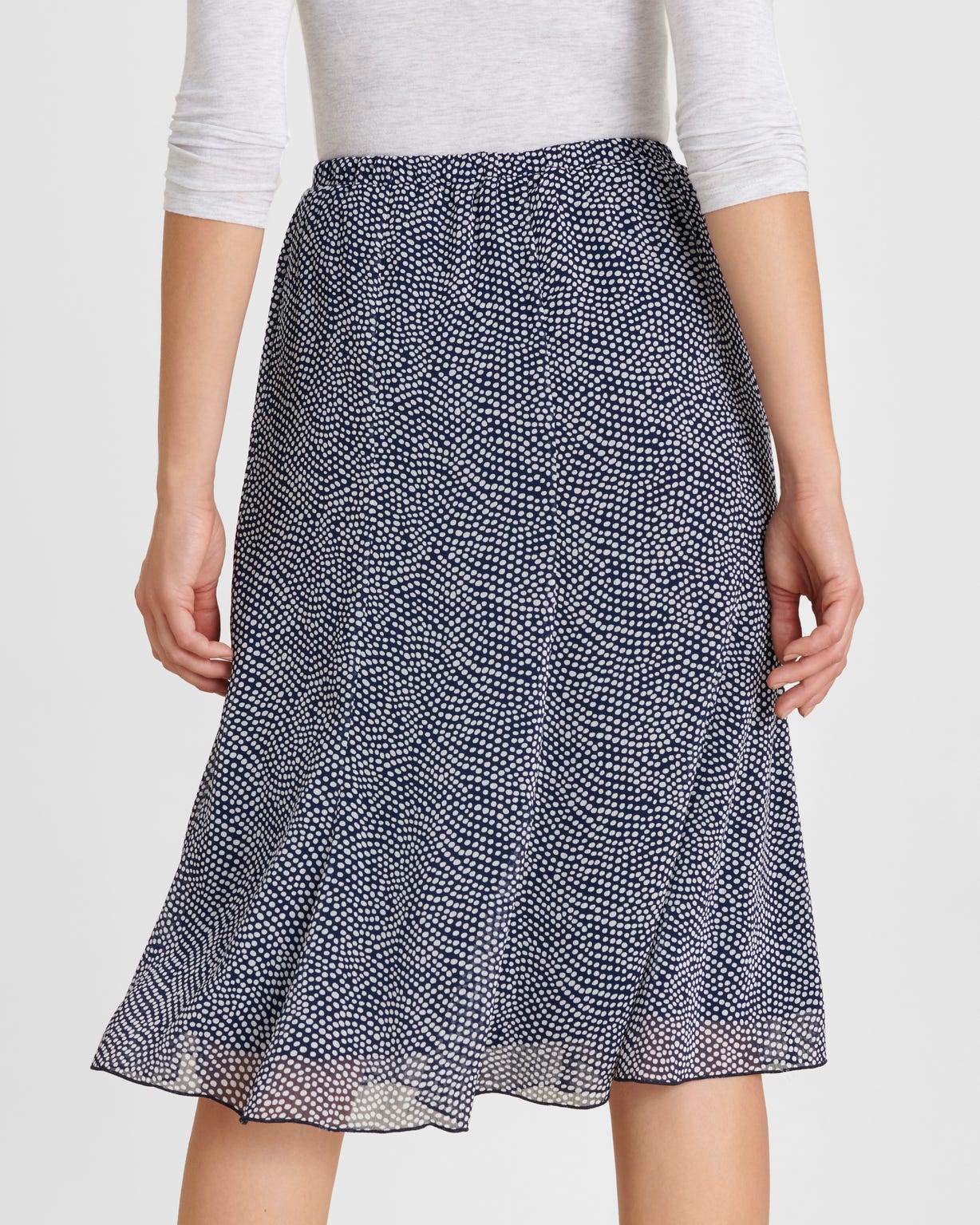 Jupe à pois tissu crêpe