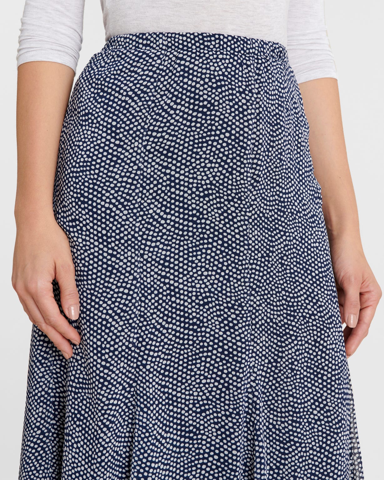 Jupe à pois tissu crêpe