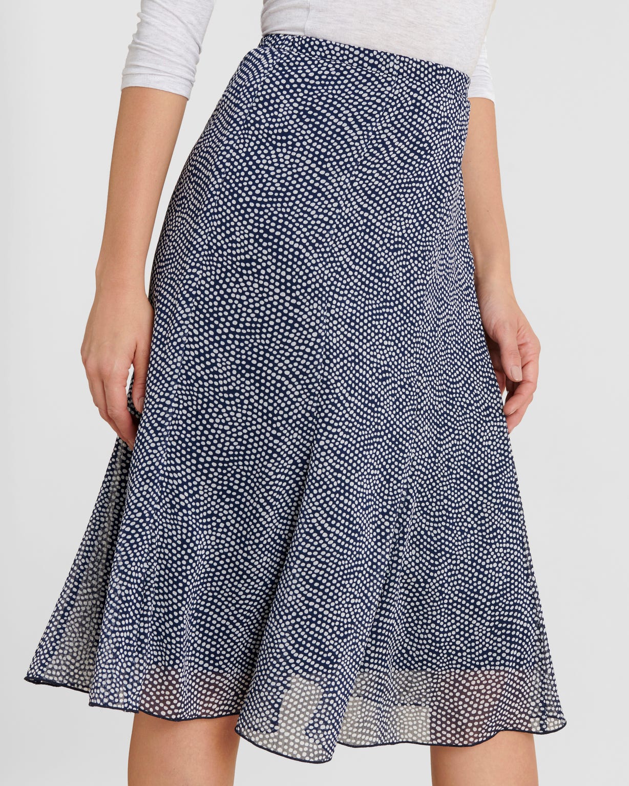 Jupe à pois tissu crêpe