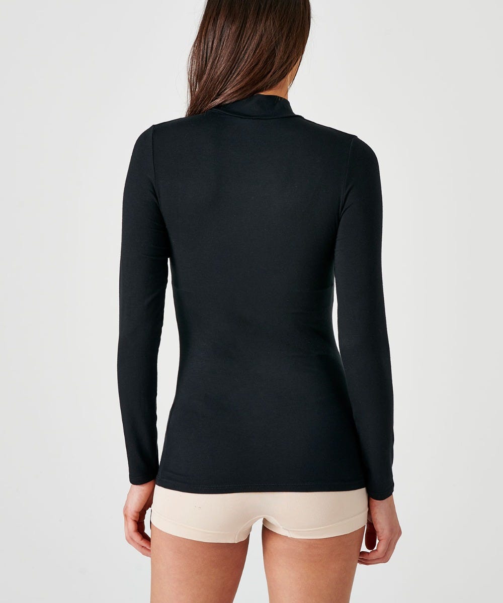 Tee-shirt col montant en microfibre