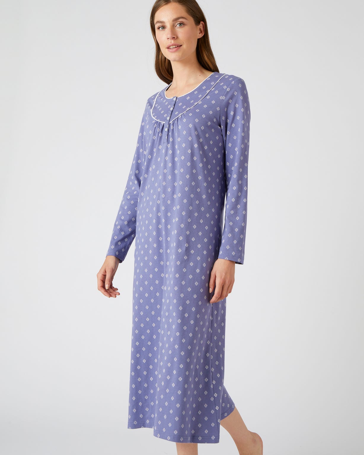 Lot de 2 chemises de nuit jersey pur coton peigné