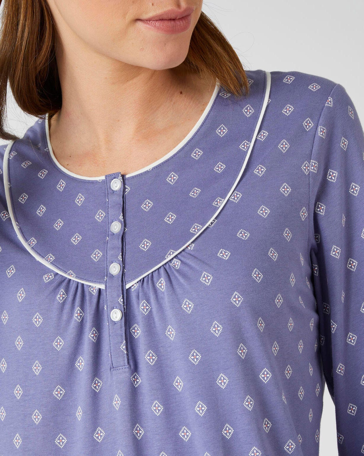 Lot de 2 chemises de nuit jersey pur coton peigné