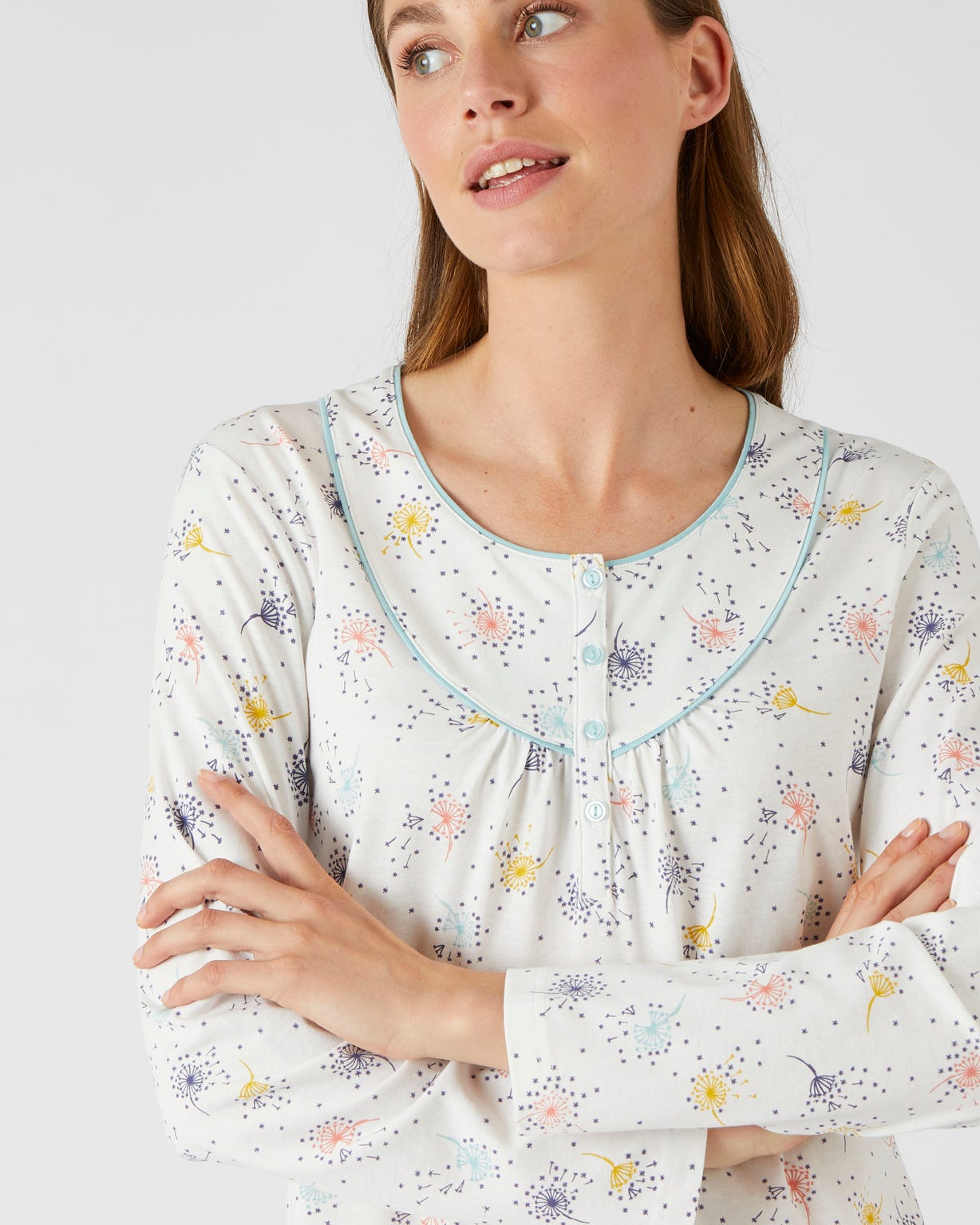 Lot de 2 chemises de nuit jersey pur coton peigné