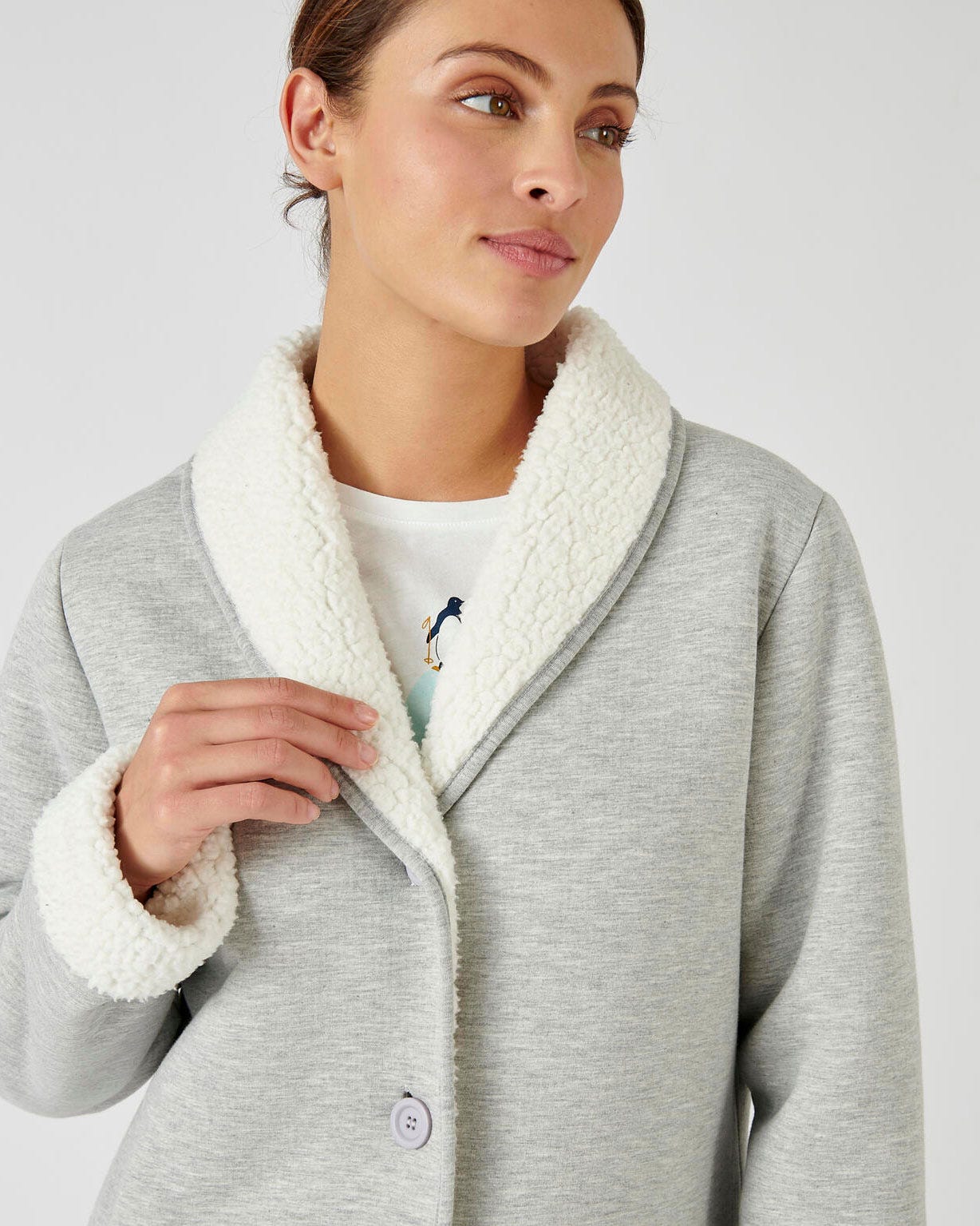 Veste d'intérieur double face fourrée