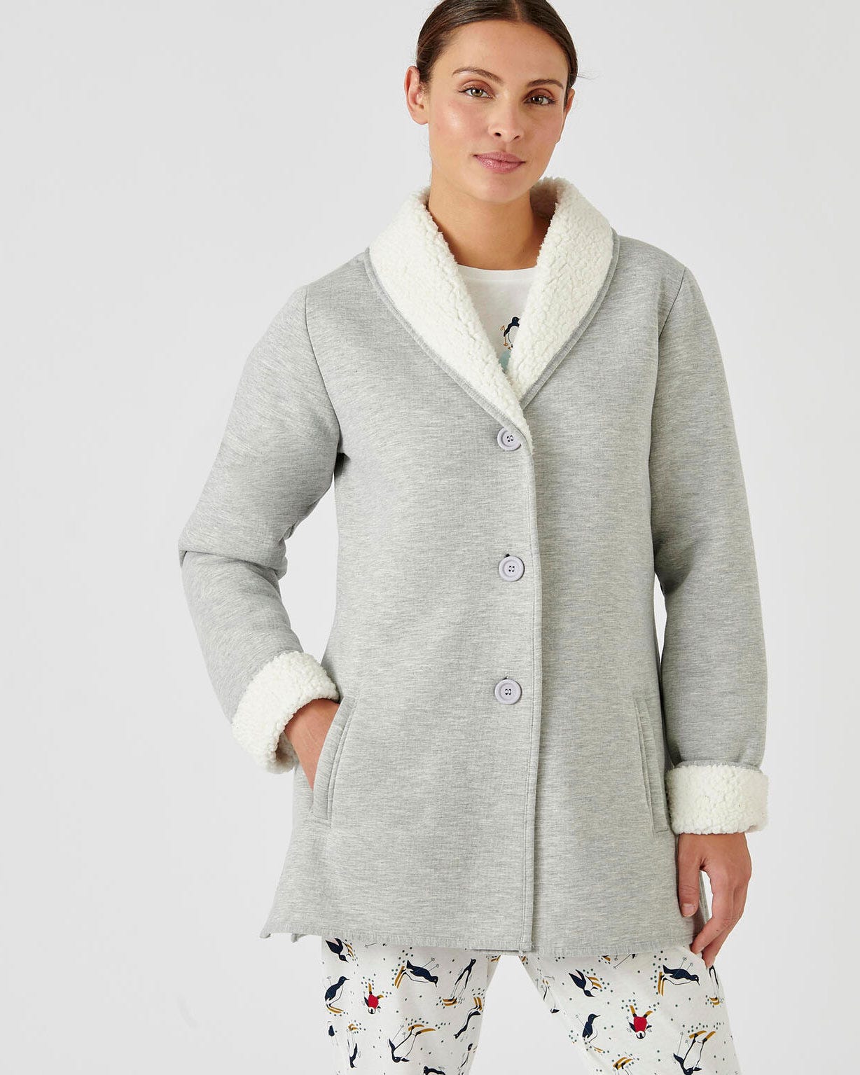 Veste d'intérieur double face fourrée