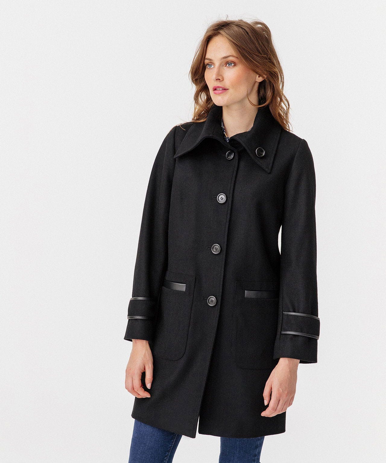 Manteau drap de laine doublure Thermolactyl